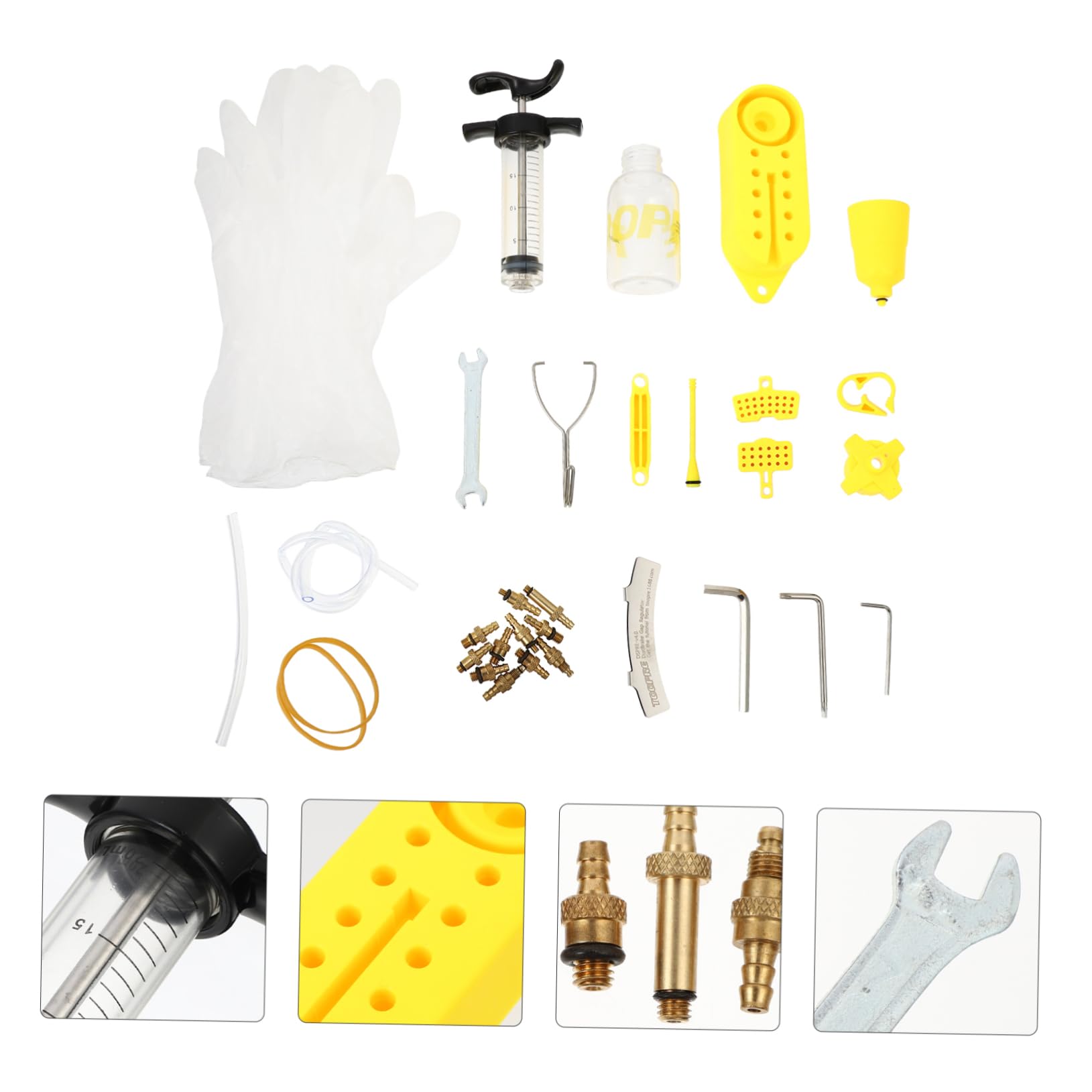 1 Satz Fahrrad Bremsen Entlüftungsset für Hydraulische Scheibenbremsen Professionelles Mineralöl Entlüftungs Kit mit Adapter für Vielseitige Nutzung