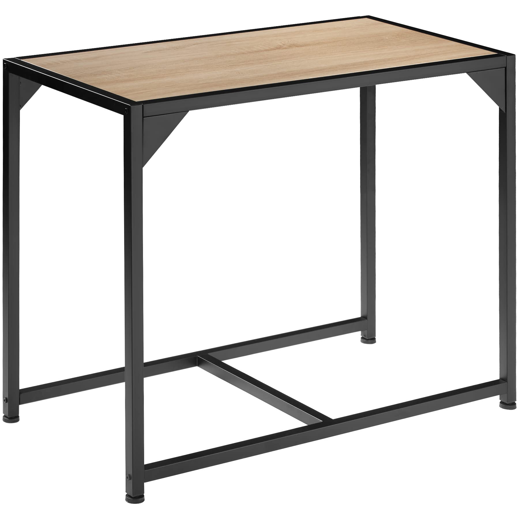 tectake Sitzgruppe 3-teilig im Industrie-Design, Essgruppe für 2 Personen aus Holz + Metall, Esszimmer Set mit Esstisch und 2 Stühlen, schwarzes Metallgestell (Industrial Holz hell, Eiche Sonoma)