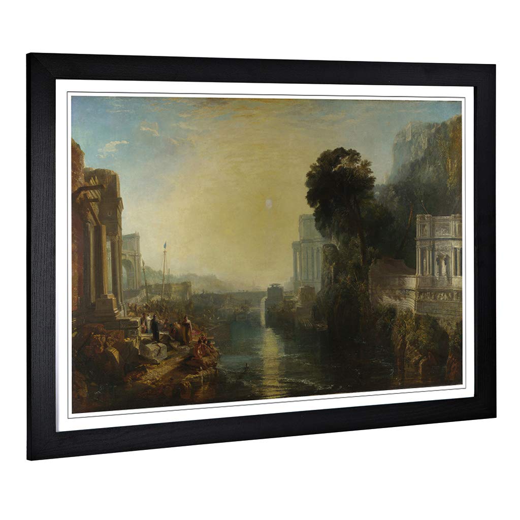 Big Box Art Framed Print of Joseph Mallord William Turner Dido Building Carthage Design | Wall Art Picture| Home Decor for Kitchen, Living Room, Bedroom, Office, Black, A2 / 24.5x18 Inch / 62x45cm