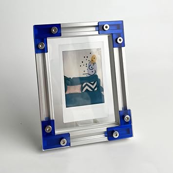 3pcs Industrial Style Photo Frame, Aluminum Profile Mini Photo Display Stand, DIY Transparent Acrylic, Wall-mountable, for 3"2", for Ornament Tabletop