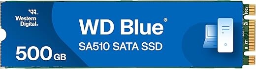 Western Digital WD Blue SA510 M.2 500GB, Up to 560MB/s, 2.5 Inch/7 mm, 5Y Warranty, Internal Solid State Drive (SSD) (WDS500G3B0B)