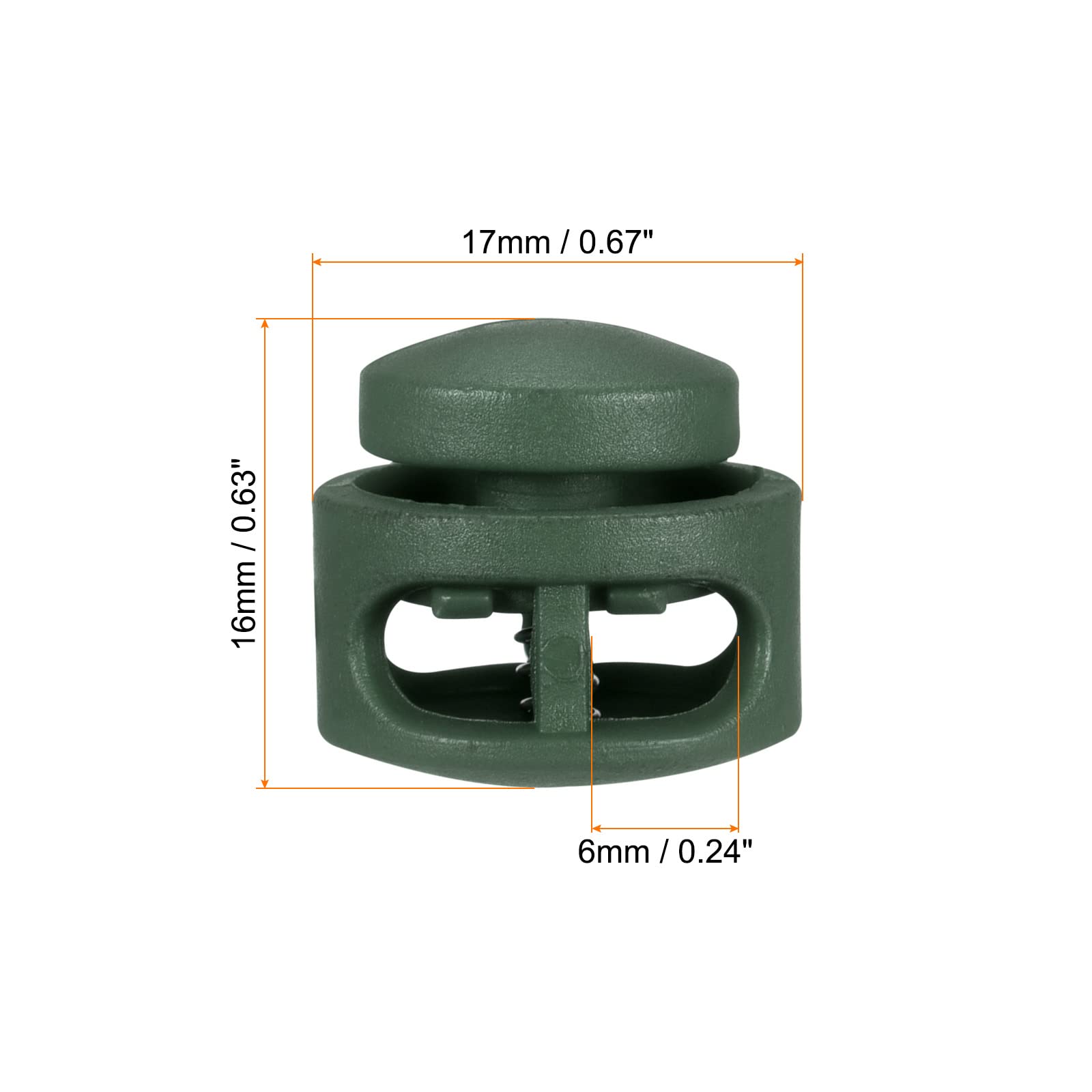 PATIKIL Cord Locks, 30 Pack Round Spring Toggle Stopper for Drawstring Bag Shoelaces, Dark Green - Image 2