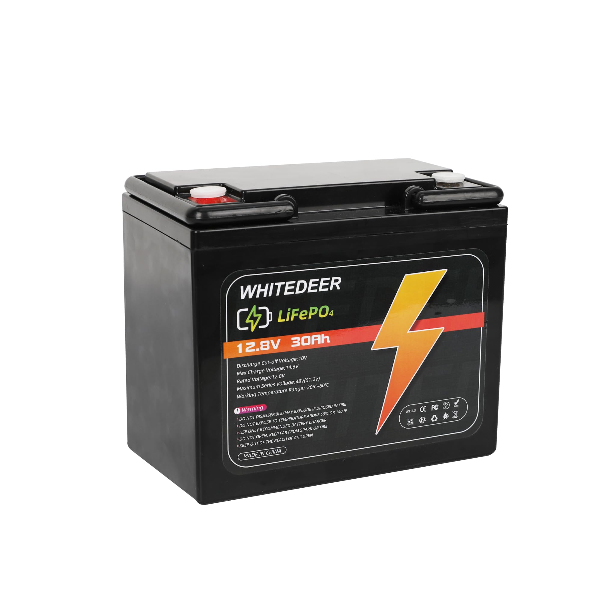 12V 30Ah LiFePO4 Battery 30A Deep Cycles BMS Rechargeable Lithium Battery with Up to 4000-15000 Cycles 384Wh Higher Energy for Van, Trailer, RVs, Motor Home, Boats, Marine, Trolling, Camping