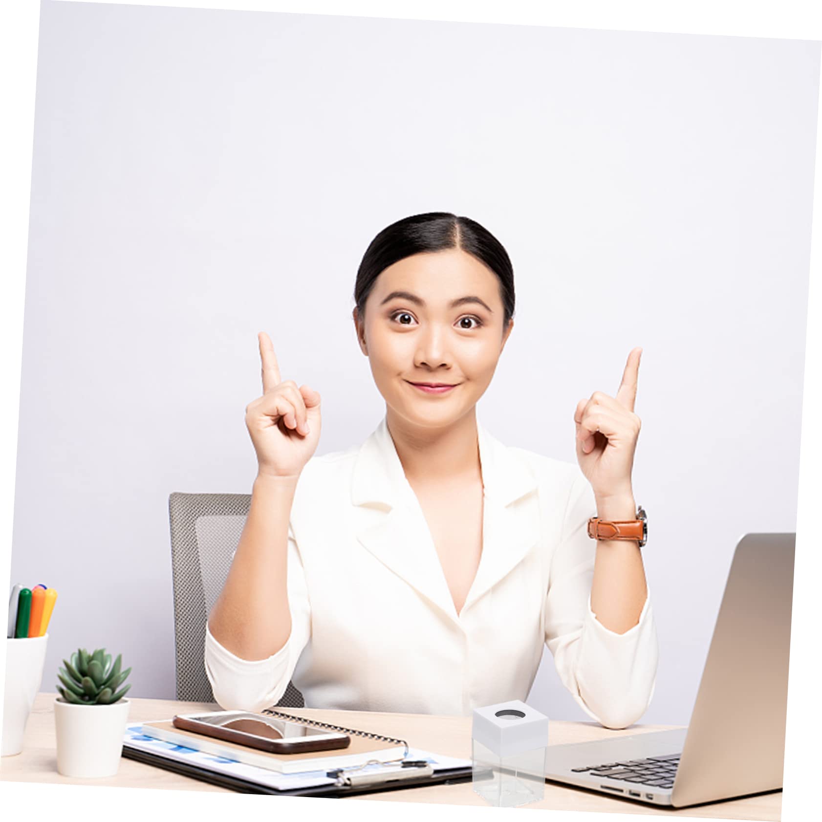 Gogogmee 4pcs Creative Macaron Color Paper Clip Holders Compact Transparent Storage Bins for Office Supplies Versatile Organizers for Paper Clips Pens and More