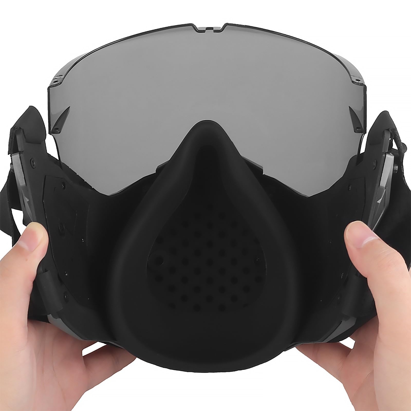 Máscara Facial Completa con Lente Antivaho Extraíble Doble Cara para Airsoft Paintball CS Juegos Guerra y Equipo Protección