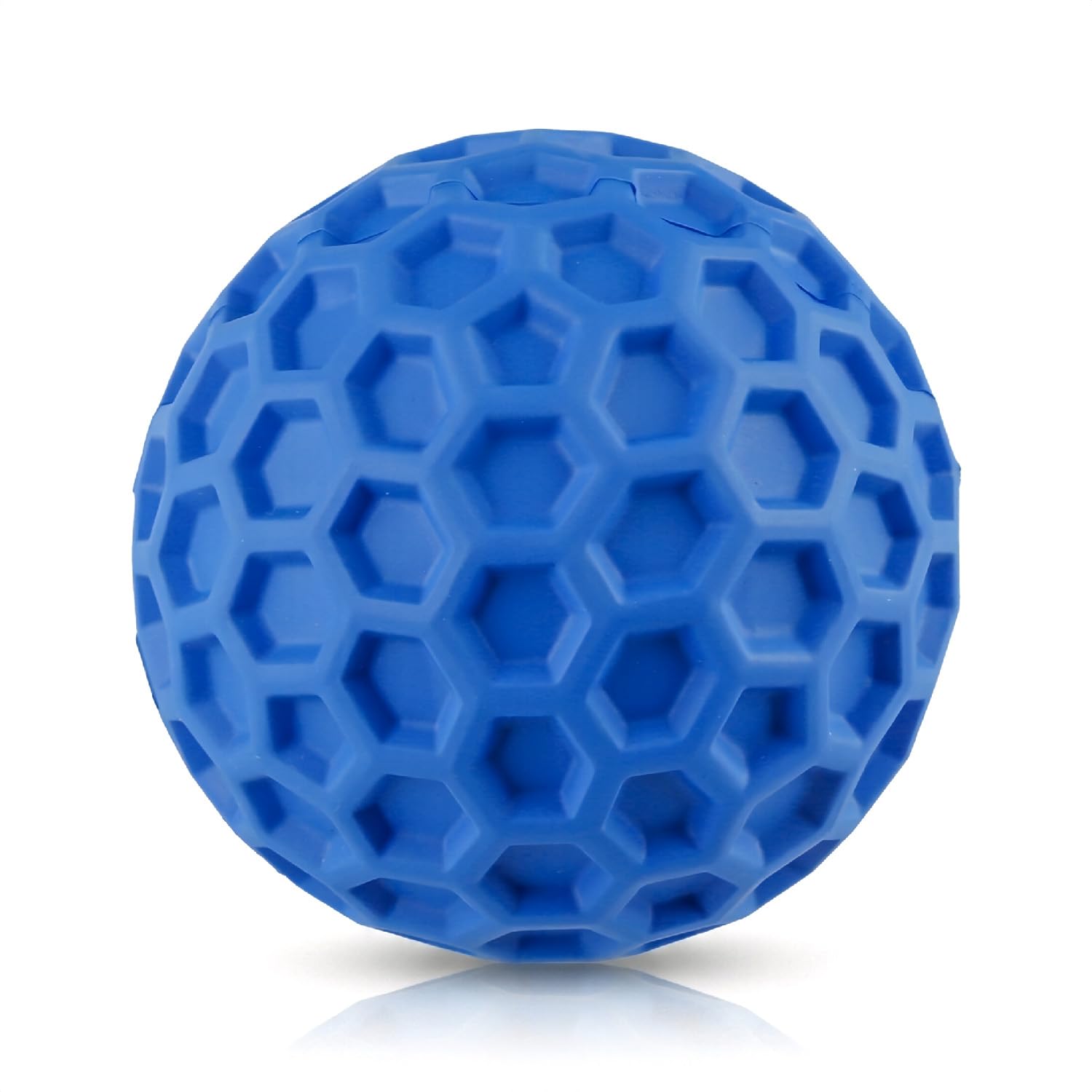 wellrun Indestructible Squeaky Dog Ball Large 80mm,Durable Chew Toy for Aggressive Chewers,Rubber Bouncy Ball for Small & Medium Dogs,Interactive Teething Relief Balls for Puppy Anxiety Boredom