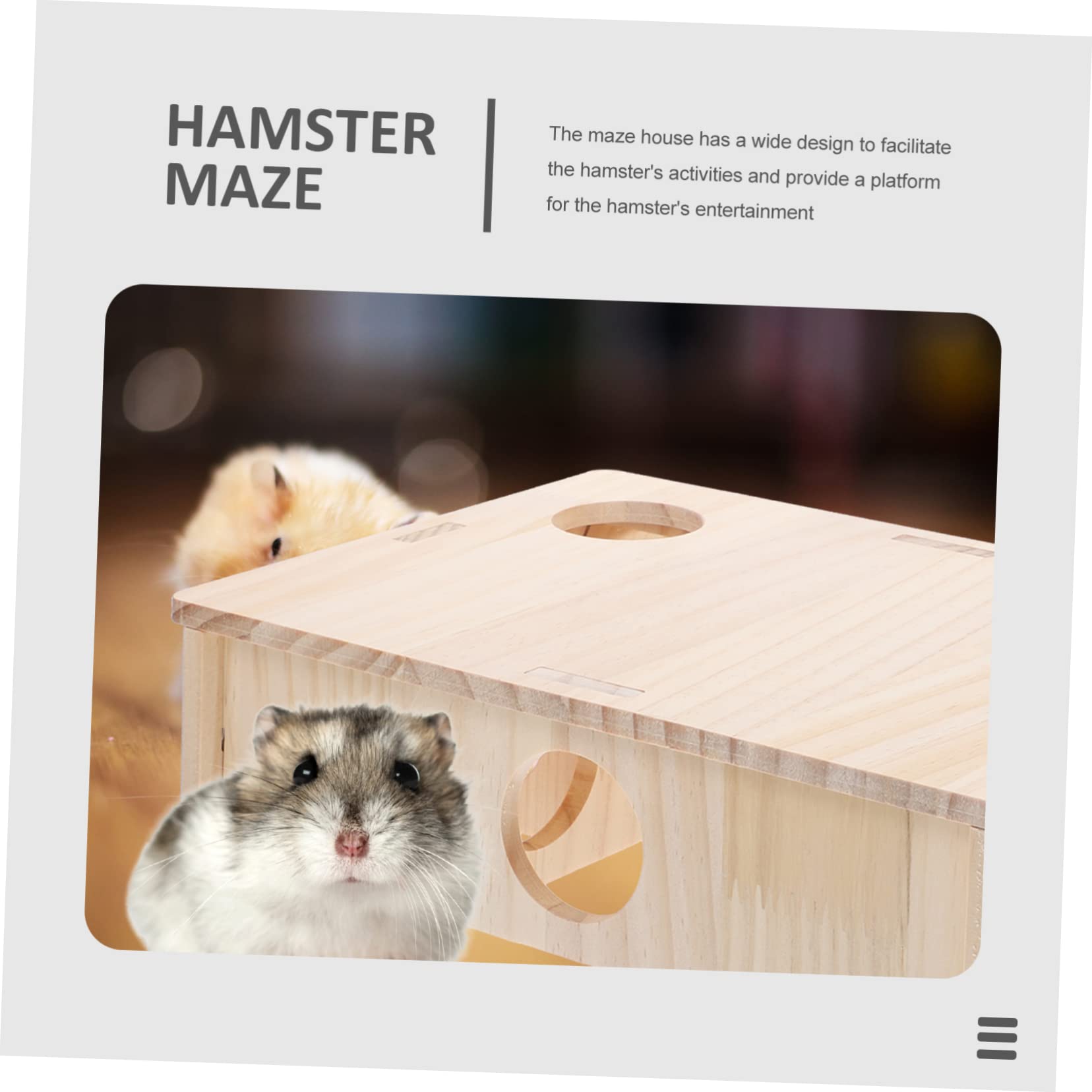 ifundom Hölzernes Hamsterhütte Labyrinth Spielzeug für Kleine Haustiere mit Verschleißfester Oberfläche Plattform zur Unterhaltung für Ruhe und Schlaf