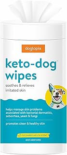 Dogtopia Keto Dog Wipes for Pets (60ct) | Soothing and Convenient Wipes for Pets’ Irritated Skin | Relief for Skin Problems in Dogs