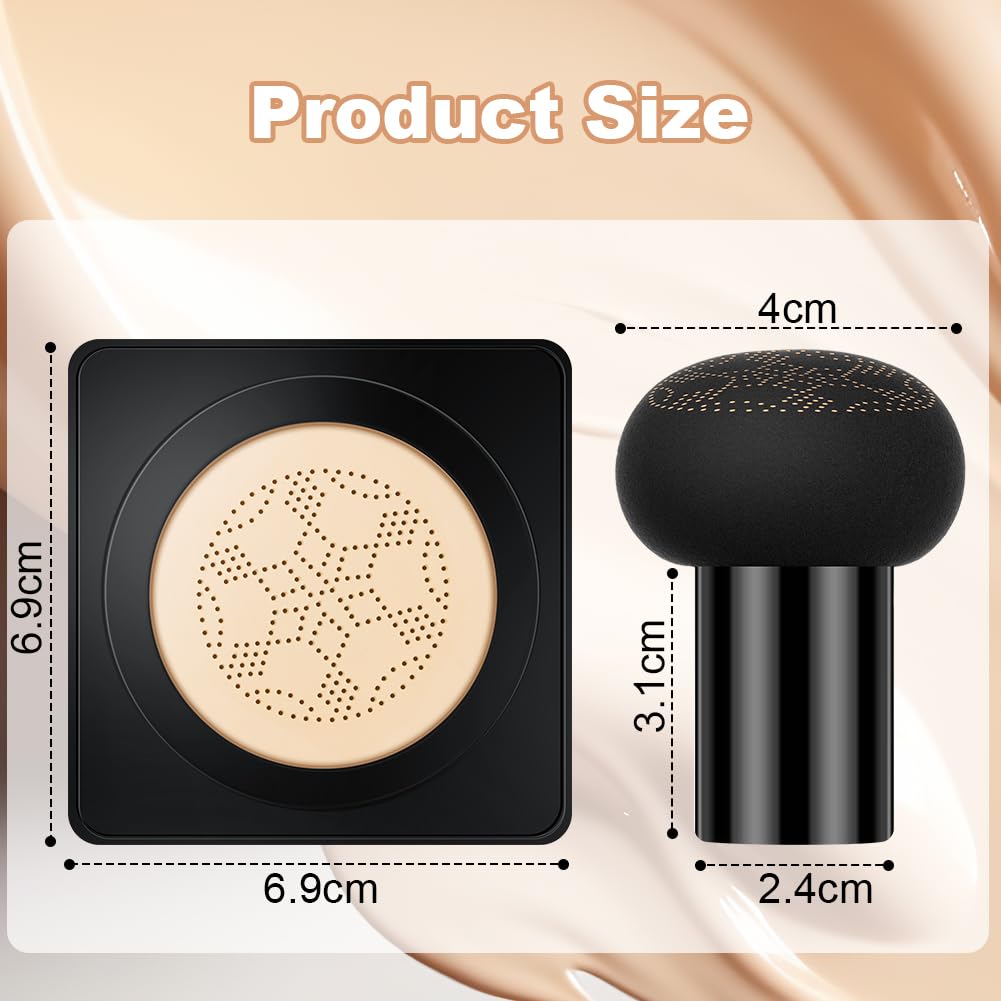 2 Pcs Mushroom Head Air Cushion, Moisturizing & Oil Control Foundation Cover Concealer - Image 4