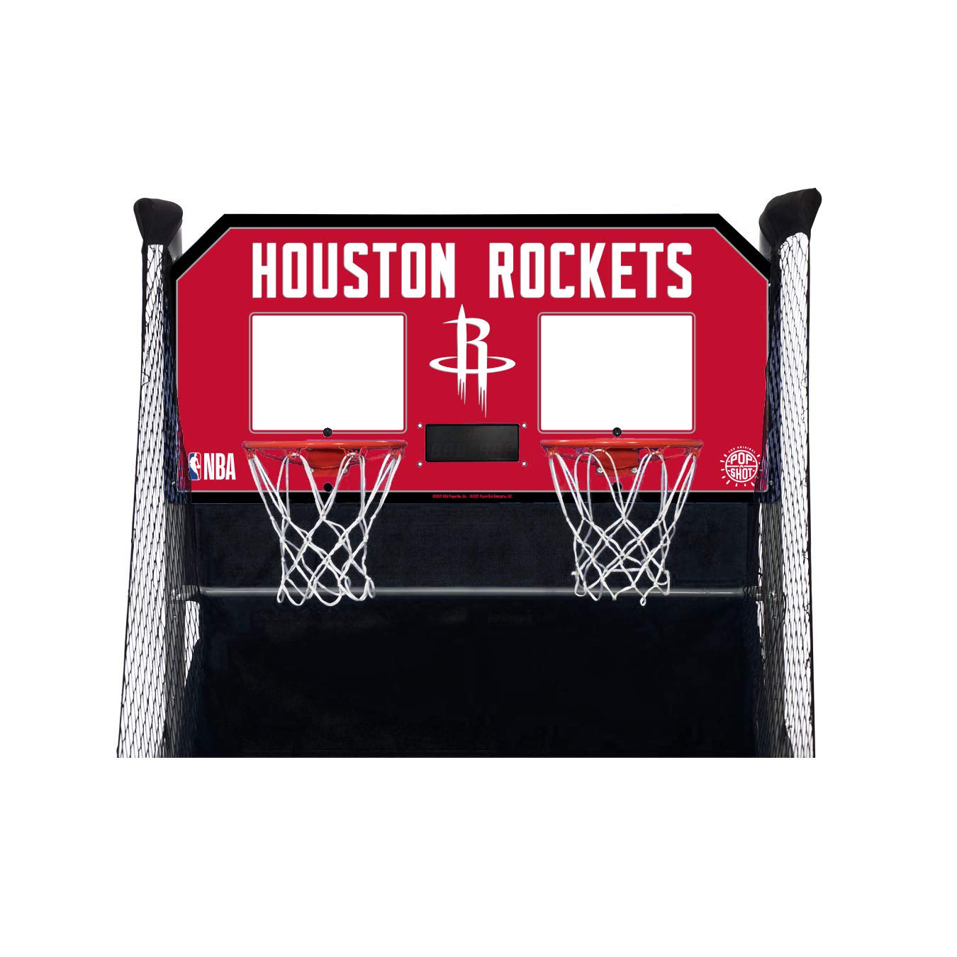Pop-A-Shot - Home Dual Shot with Houston Rockets NBA Graphics l Sensor Scoring l 16 Game Modes l 7 Balls l Foldable Storage l for All NBA Fans