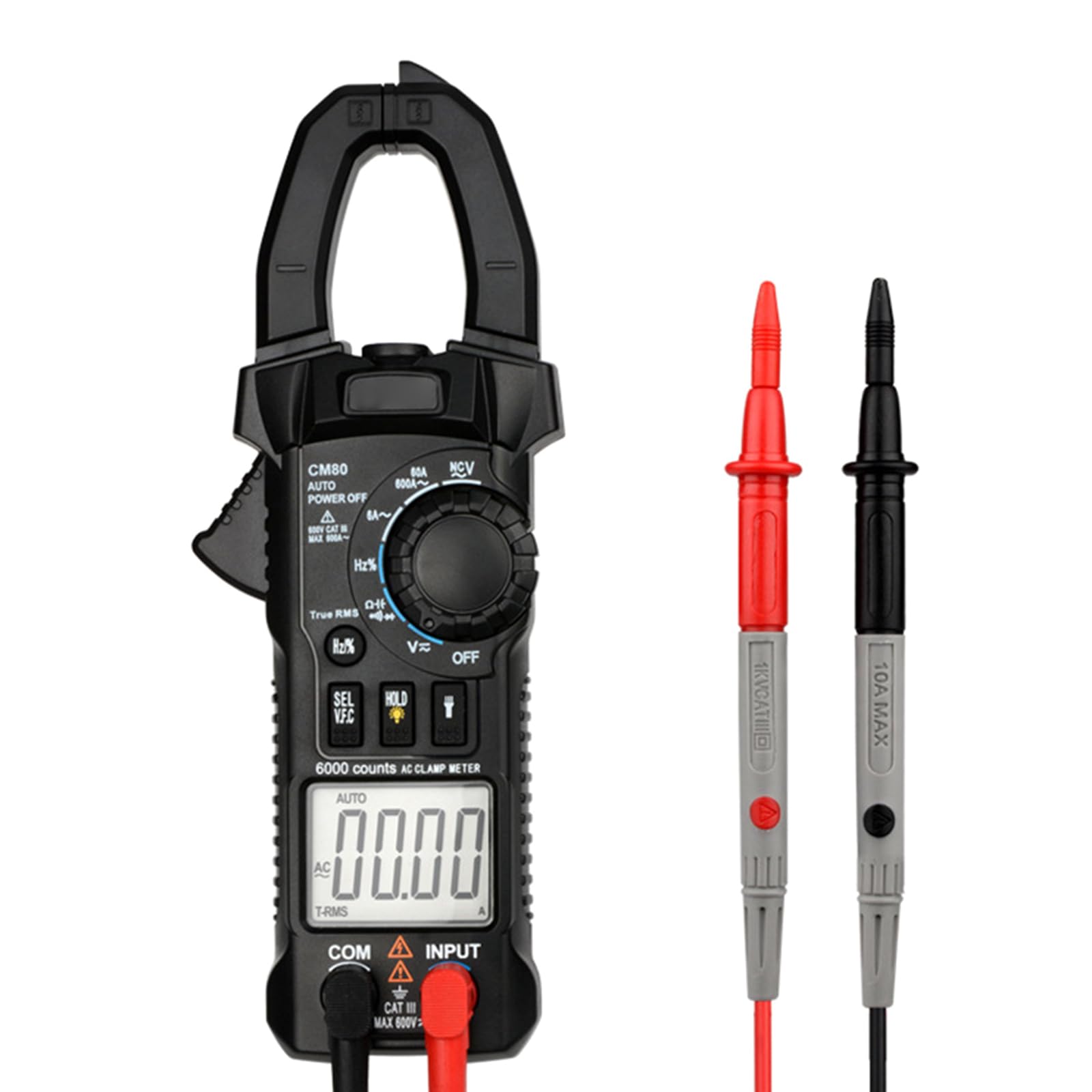 Auto Ranging Digital Clamp Meter TRMS 6000 Counts Measures For Current Resistance Capacitance Diode Tes