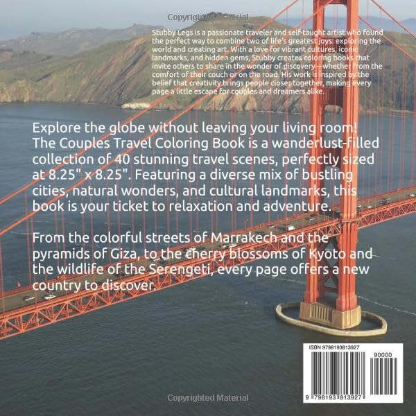 Couples Travel Coloring Book: Color Your Way Around the World – Together! image 3