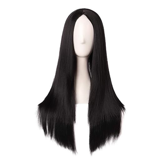 MapofBeauty 28 Inch/70 cm Women Special Long Straight Synthetic Wig (Black)