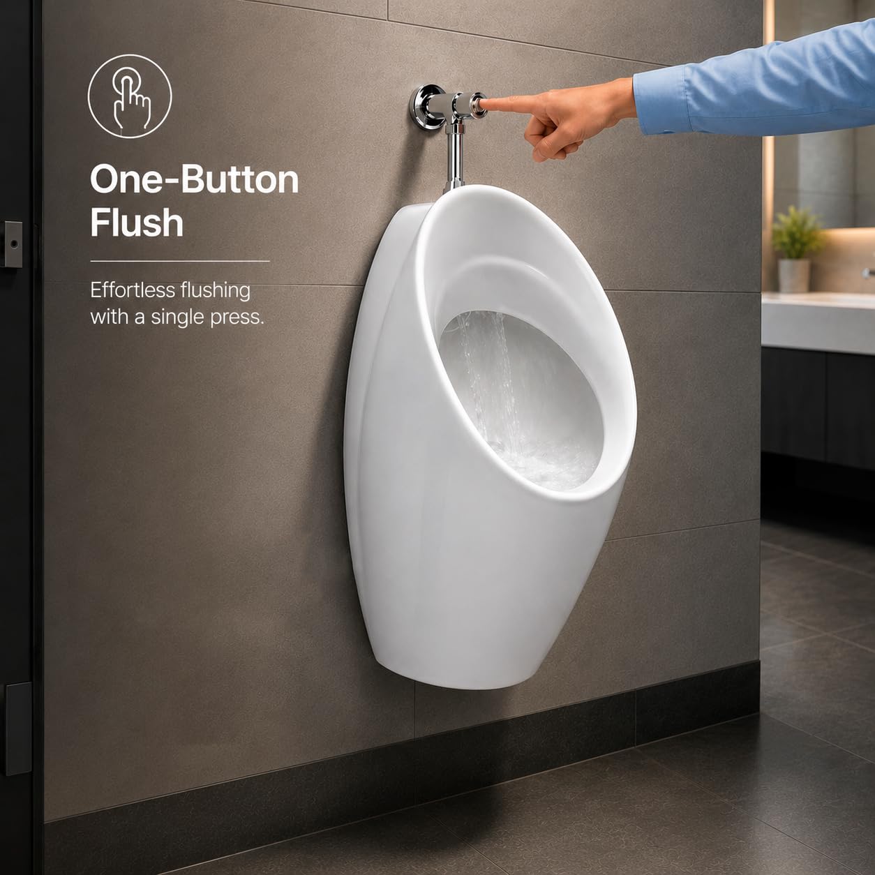 MAGIC SELECT Urinario de Pared Cerámico Blanco 340 x 320 x 620 mm | Orinal Masculino Mural Compacto, Con Kit de Instalación y Desagüe, 340 x 320 x 620 mm, Para Baño, Bar, Restaurante y Oficina