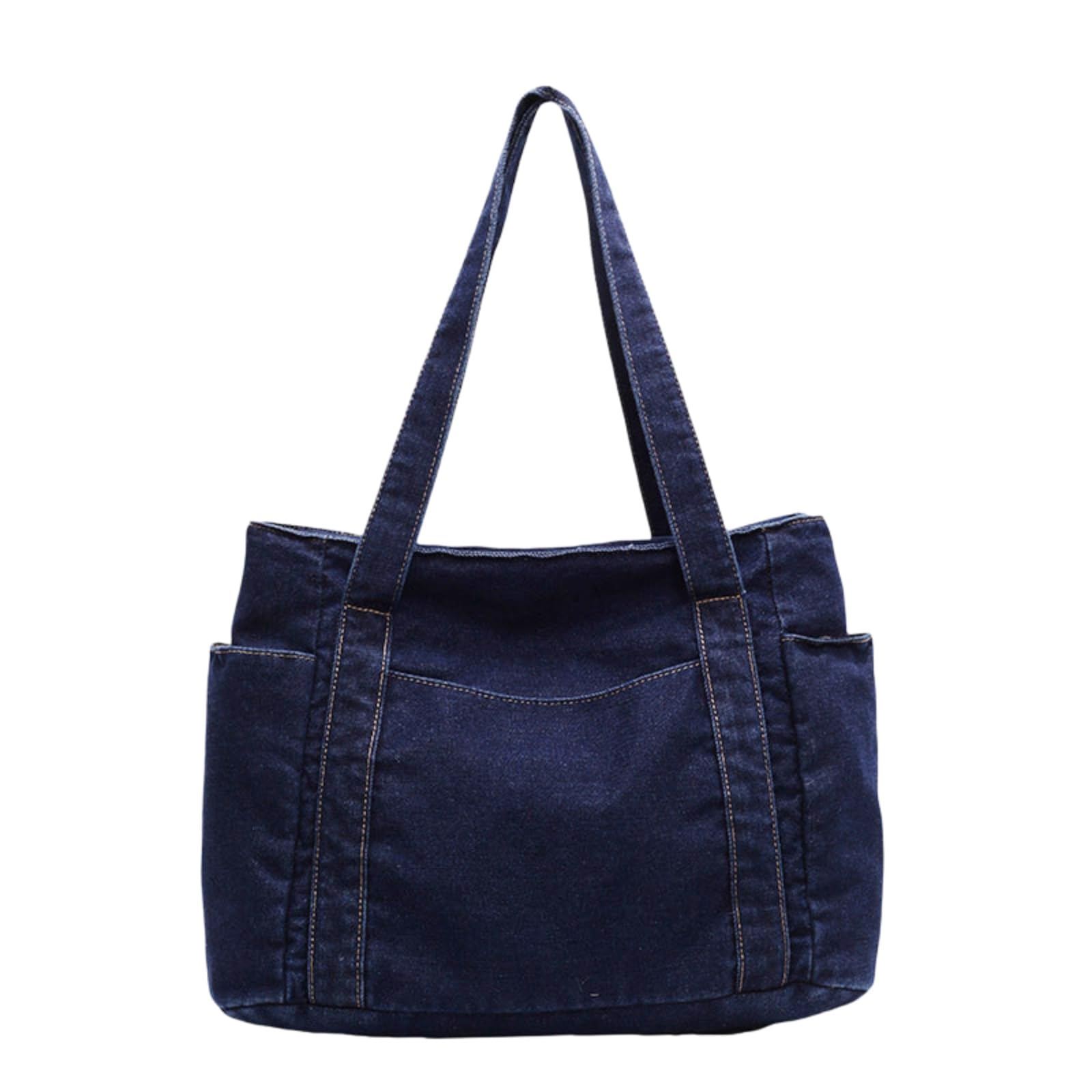 Beauty Case Borsa da Jeans Donna Casual, Tote Crossbody in Denim Leggero con Grande Stoccaggio per Uso Quotidiano-Blue