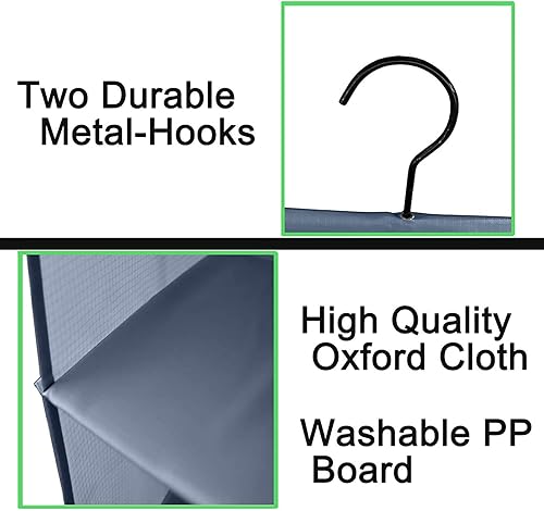 Miniatura 8 de DonYeco Paquetes de organizadores de armario Oxford colgantes de 3 estantes y almacenamiento y organizadores de armario Oxford para colgar en 4