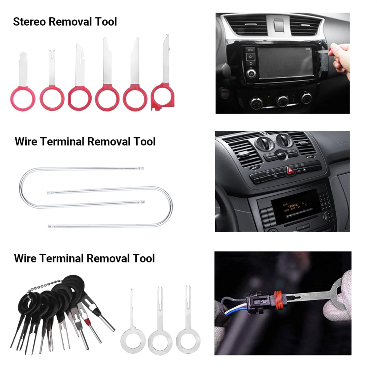 Juego De Herramientas Kit de herramientas de extracción de molduras de Audio para puerta de Panel de coche, alicates de Clip automático, juego de herramientas para quitar sujetadores caja herramientas