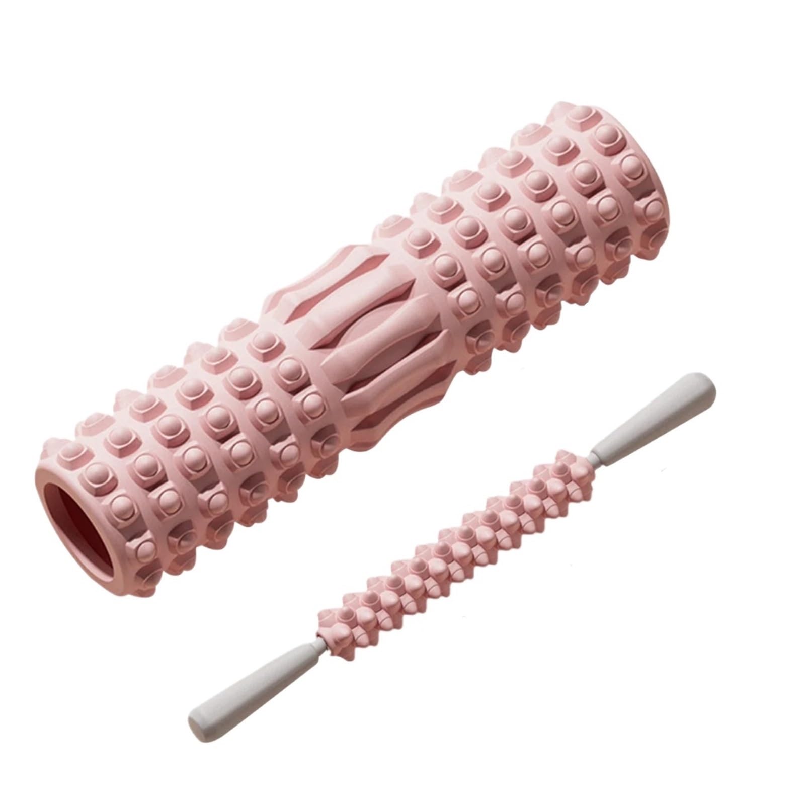 Rodillos de masaje muscular espuma, rodillo densidad for espalda, músculos la, piernas, brazos, Yoga, entrenamiento físico, 2 uds para Piernas y Yoga(Pink)