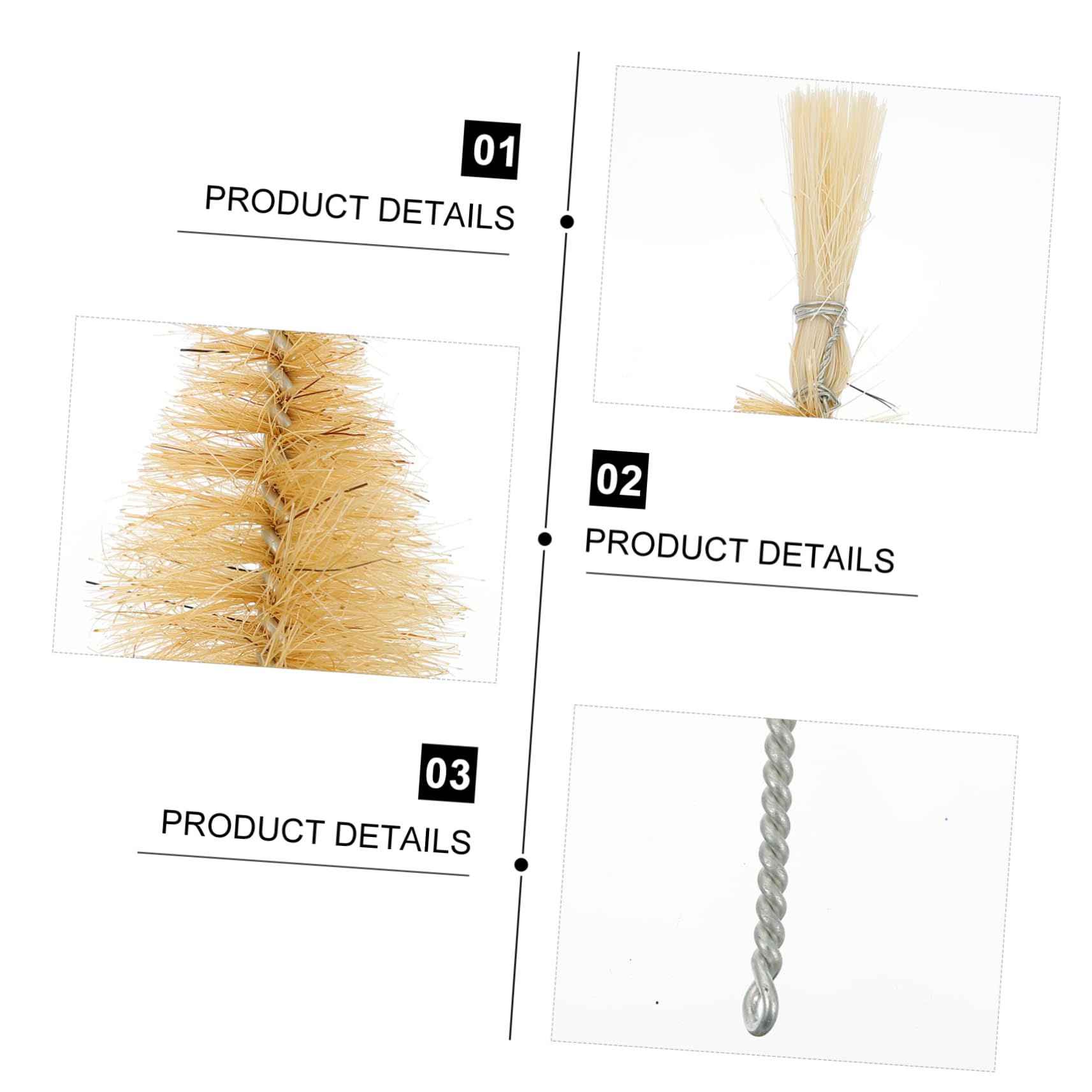 HOMOCONO 2pcs Laboratory Cleaning Brush Tube Sweep Brush Cup Cleaner Pipe Tube Cleaner Glassware Brush Water Bottle Cleaning Brush Bottle Washer Brush Durable Laboratory Brush Pig Hair