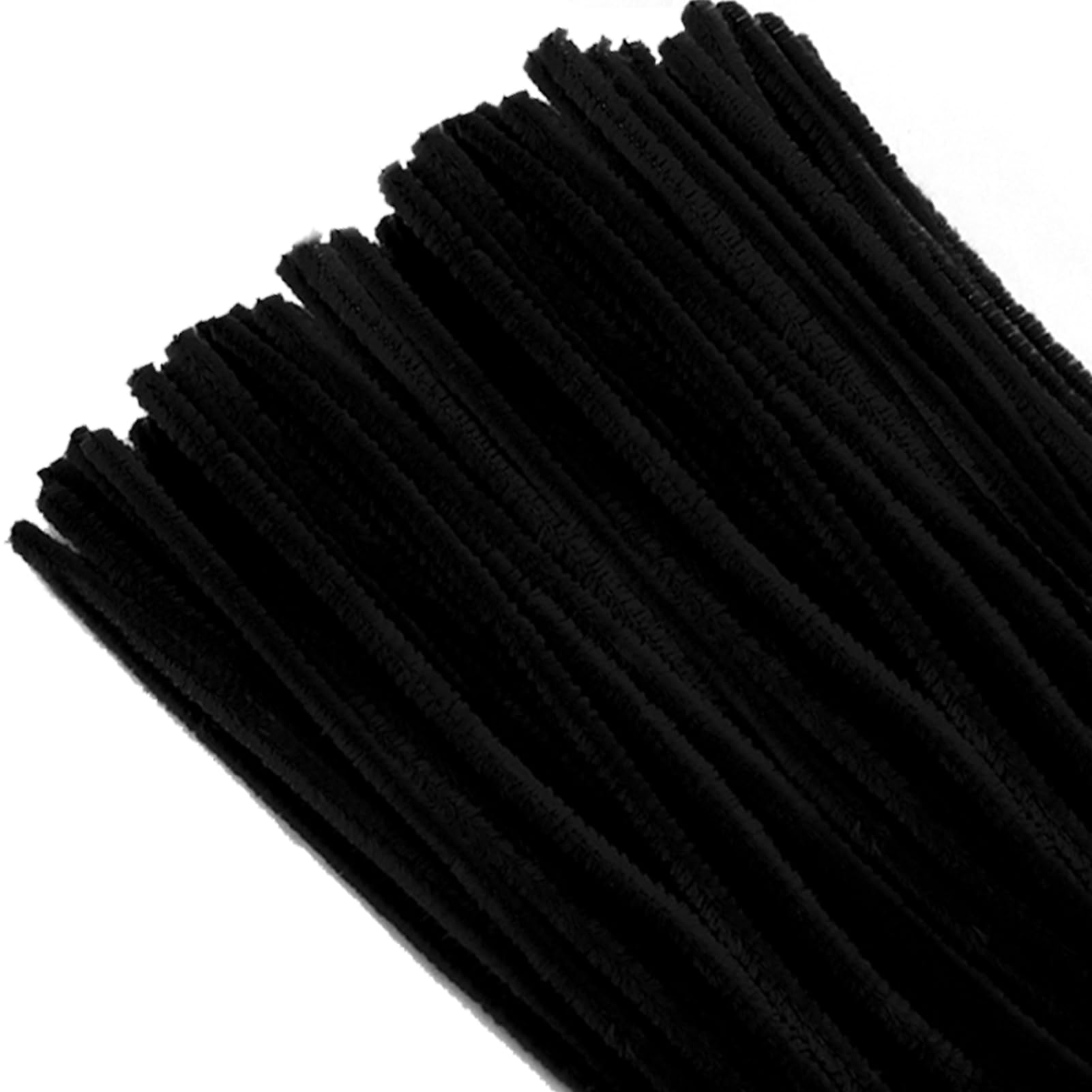 Lot De 200 Tiges Chenille Pailletées Noir - 6 Mm X 300 Mm, Pour Loisirs Créatifs, Bricolage, Décoration