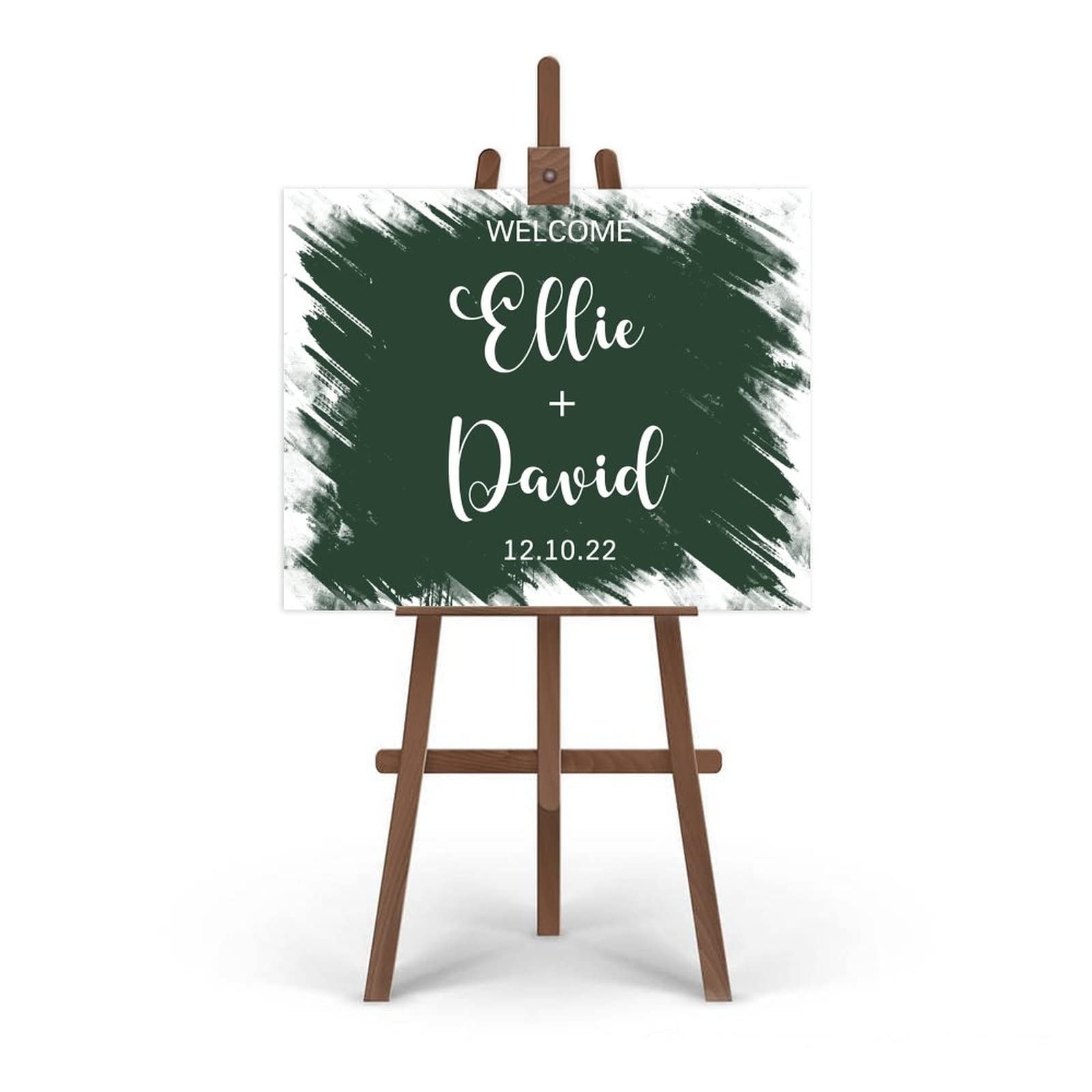 Panneau de mariage minimaliste modifiable personnalisé avec vos noms et dates pour couple nouvellement marié, cadeau de pendaison de crémaillère 50,8 x 76,2 cm