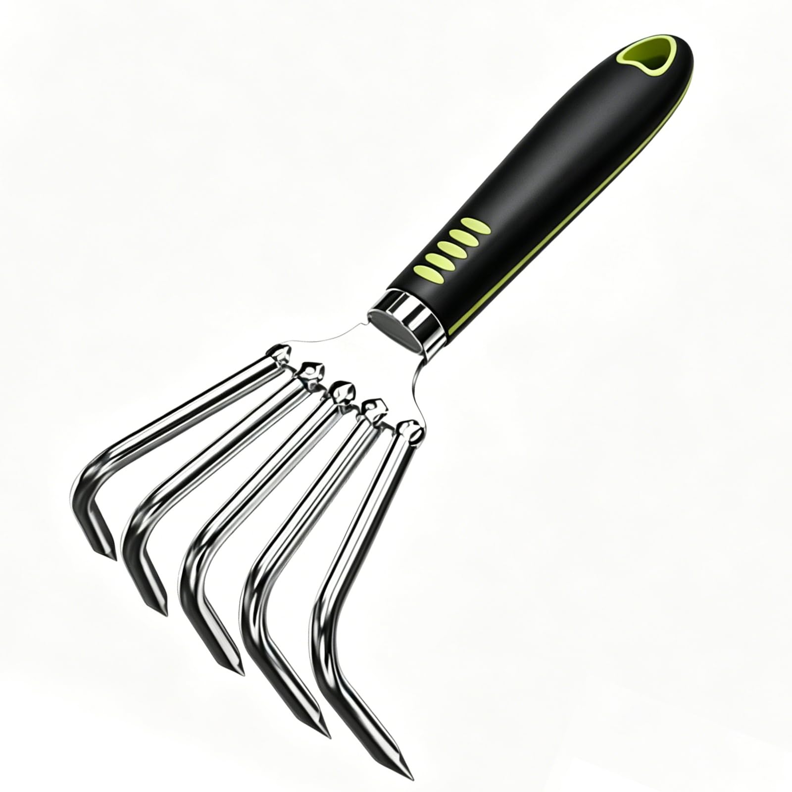 5 Claw Small Hand Rake,20cm Compact Weed Puller Tool,Mini Garden Leaf Rake