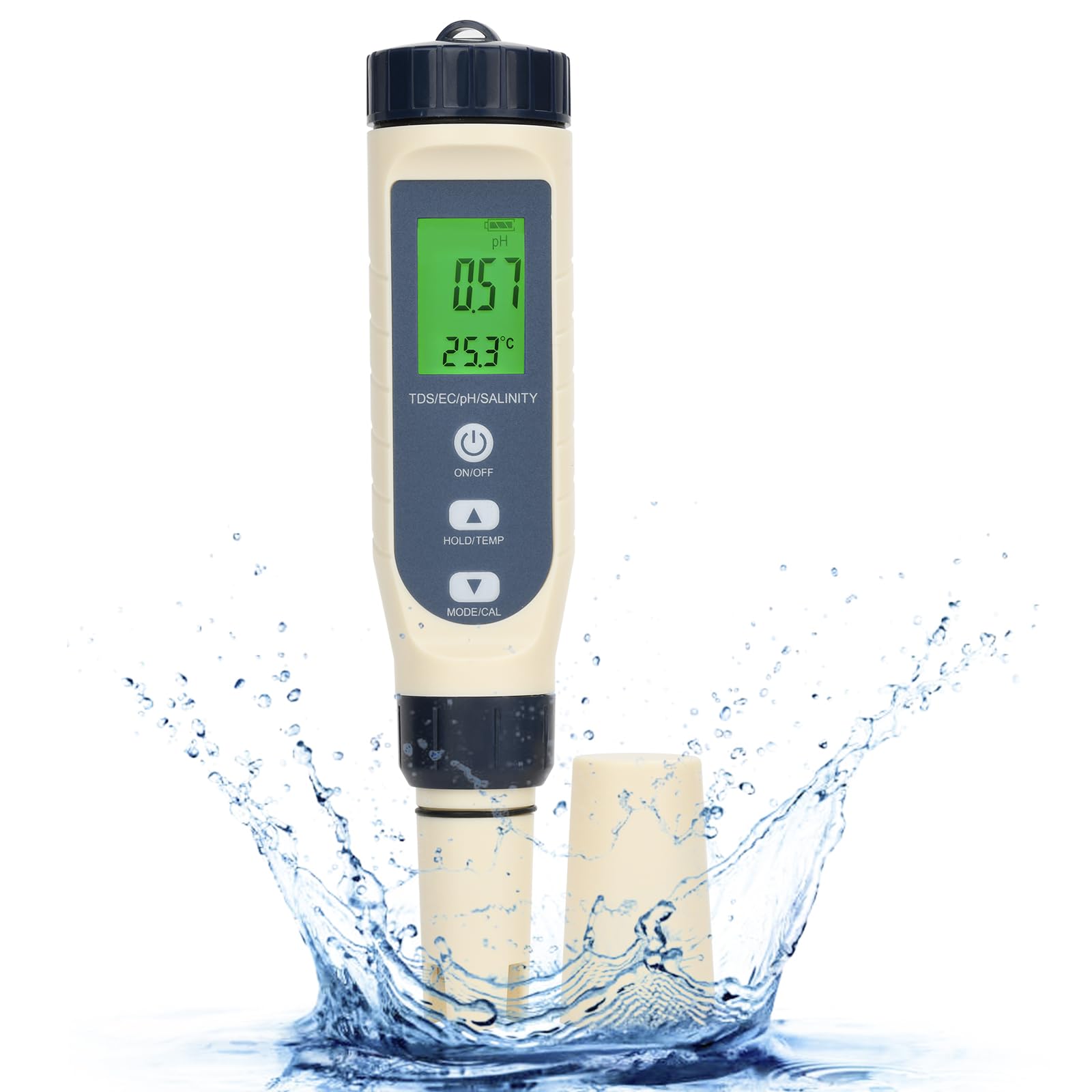 2025 Nieuwe Zeer Nauwkeurige 5-in-1 Elektronische Zoutgehaltemeter Meet Ph Tds Ec Zoutgehalte Waterkwaliteitstester