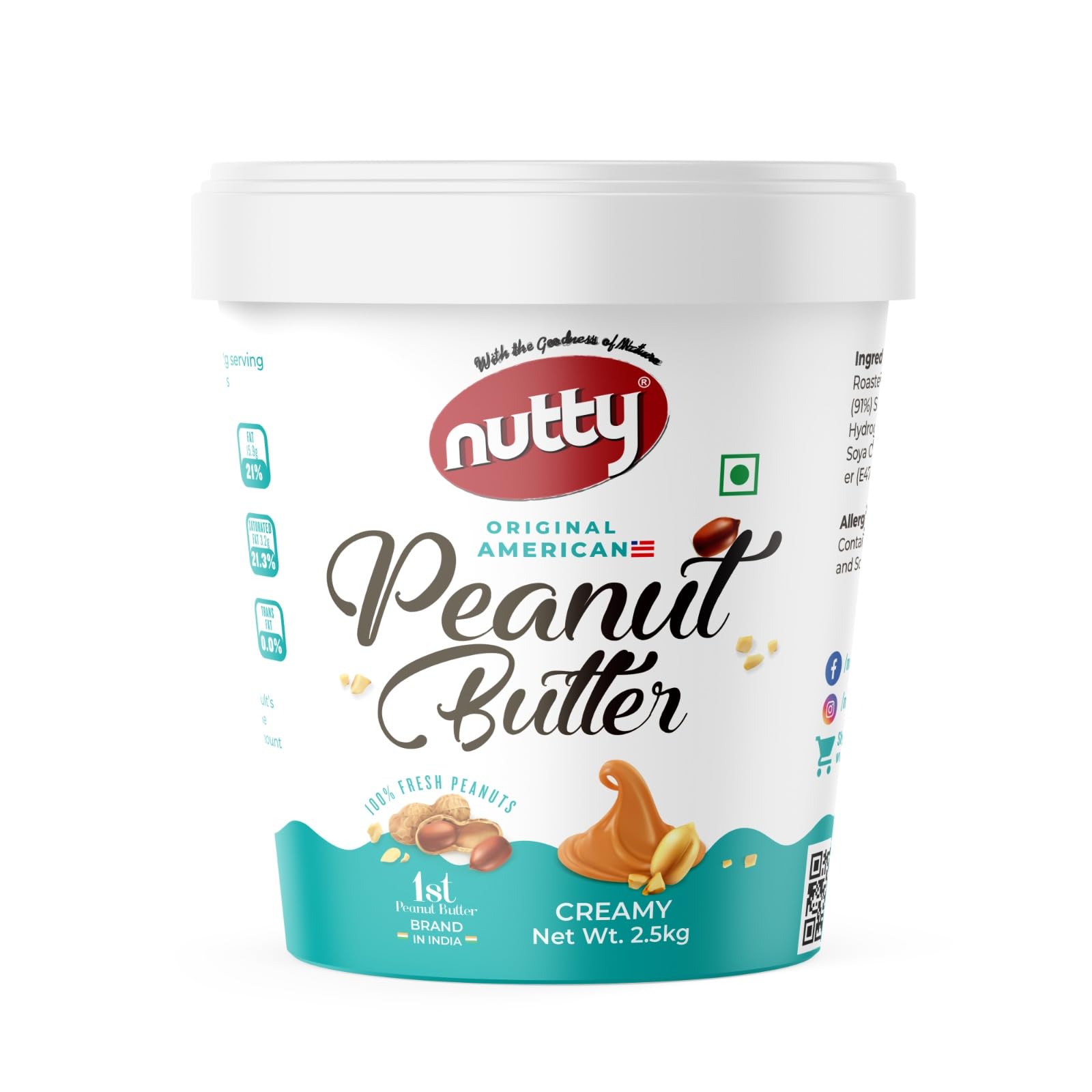 See full amazon price history chart for NUTTY Creamy Natural Peanut Butter | 100% Roasted Peanuts, High Protein, No Added Sugar & Salt, non-GMO, Gluten-Free, Vegan | Plant-Based, Unsweetened Peanut Butter Creamy | 2.5kg Jar NUTTY Creamy Natural Peanut Butter | 100% Roasted Peanuts, High Protein, No Added Sugar & Salt, non-GMO, Gluten-Free, Vegan | Plant-Based, Unsweetened Peanut Butter Creamy | 2.5kg Jar (B0CMQP24M8) Amazon Price History, Amazon Price Tracker