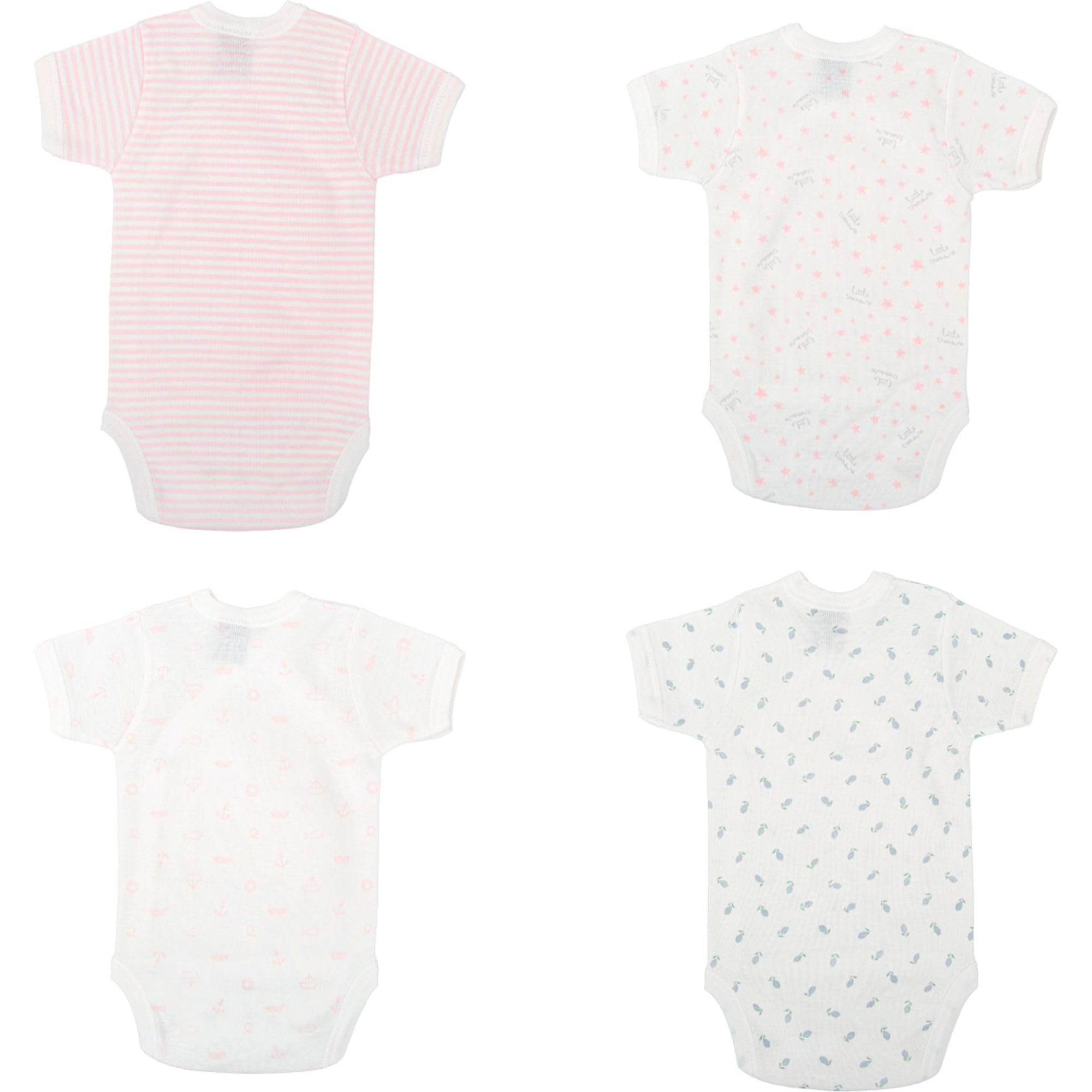 BABIDU Body niemowlęce z krótkim rękawem, 100% miękka, oddychająca bawełna, unisex, odzież dla niemowląt, chłopców i dziewczynek, body dla noworodków, idealne do skóry wrażliwej i na co dzień