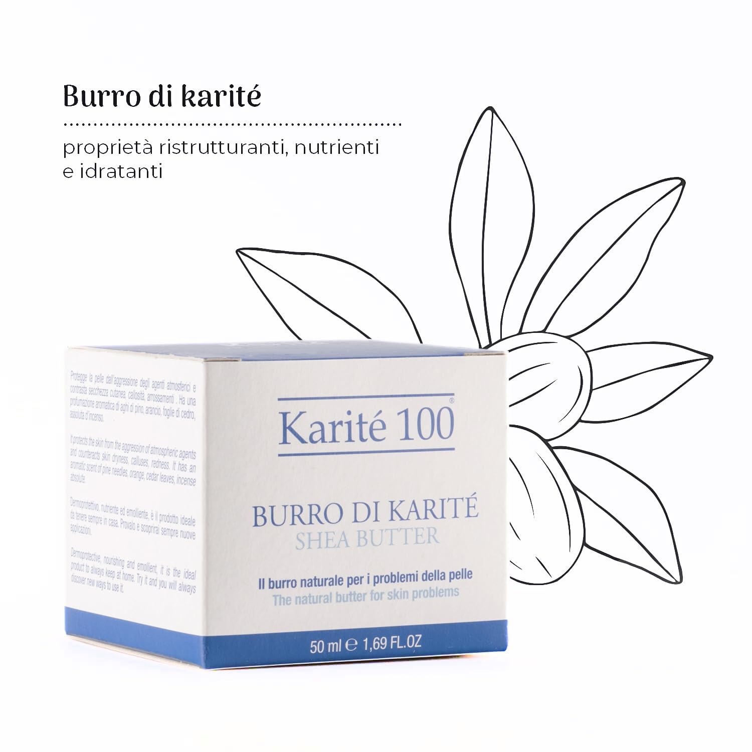 Karité Bioélite Burro di Karité 100 – Crema Idratante Naturale Viso e Corpo 150 ml – Puro e Biologico, Emolliente, Elasticizzante, Antiossidante e Protettivo – Made in Italy