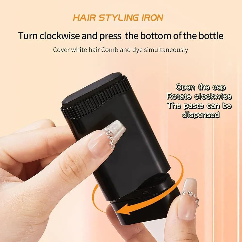 JAMBUVANTI 1Pcs, 2 in 1 Hair Color Stick with Dye Comb, Waterproof and Sweat-Proof Hairs Dyes Comb, Quick Touch-Up Hair Dye Applicator for Unisex - Portable Safe and Convenient Hair Dye Stick. 2