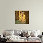 The Kiss - Classic Klimt Paintings Reproductions Canvas Prints, Modern Canvas Wall Art for Wall Decor and home decoration, Stretched and Framed Artwork, Canvas Print on Canvas, Ready to Hang 24 by 24inch