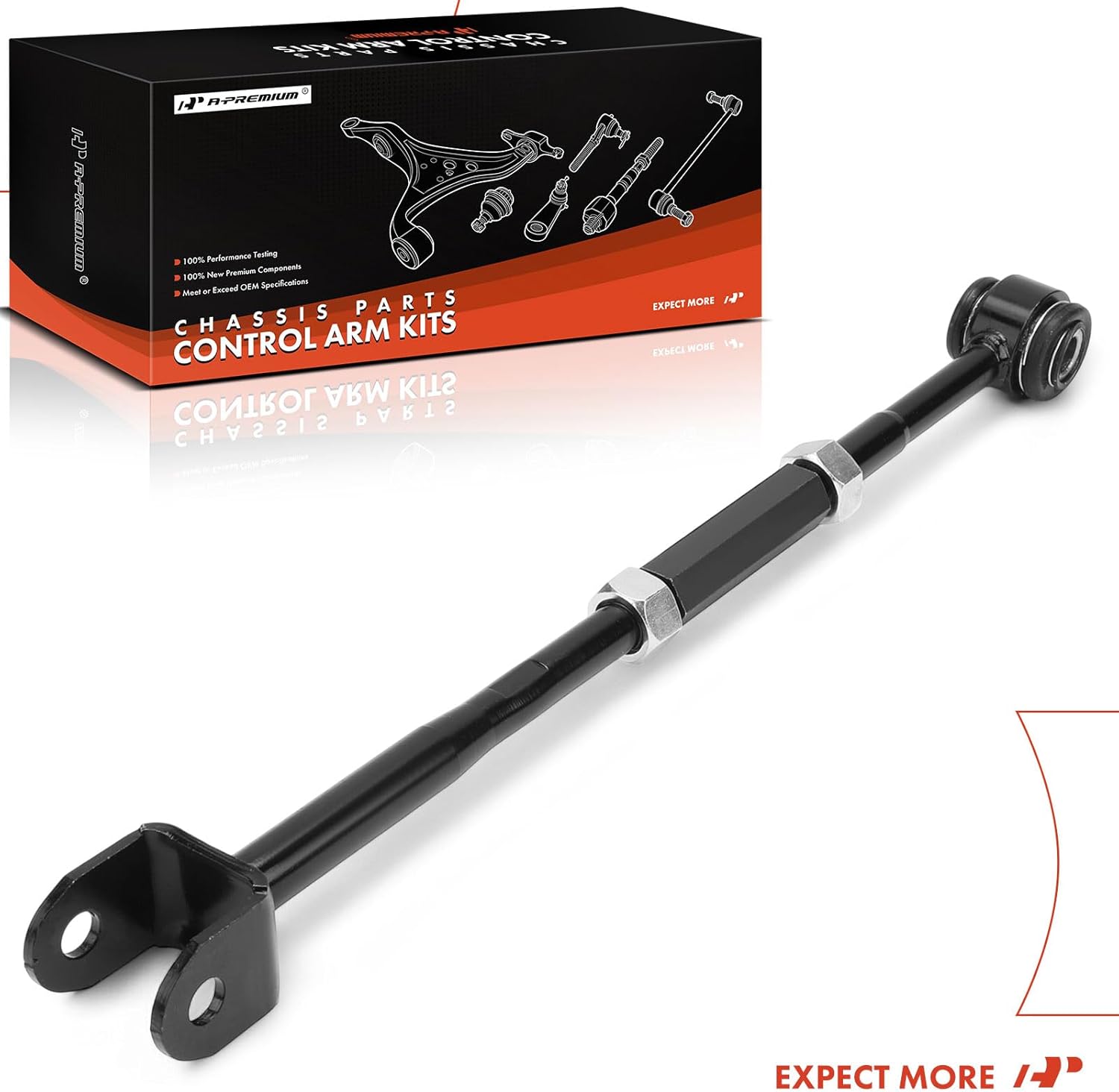 A-Premium Rear Left Rearward Lower Control Arm, with Bushing, Compatible with Toyota Camry 2002-2011, Highlander 2001-2003, Avalon 2005-2012, Solara 2004-2008 & Lexus ES300 2002-2003, ES330, ES350