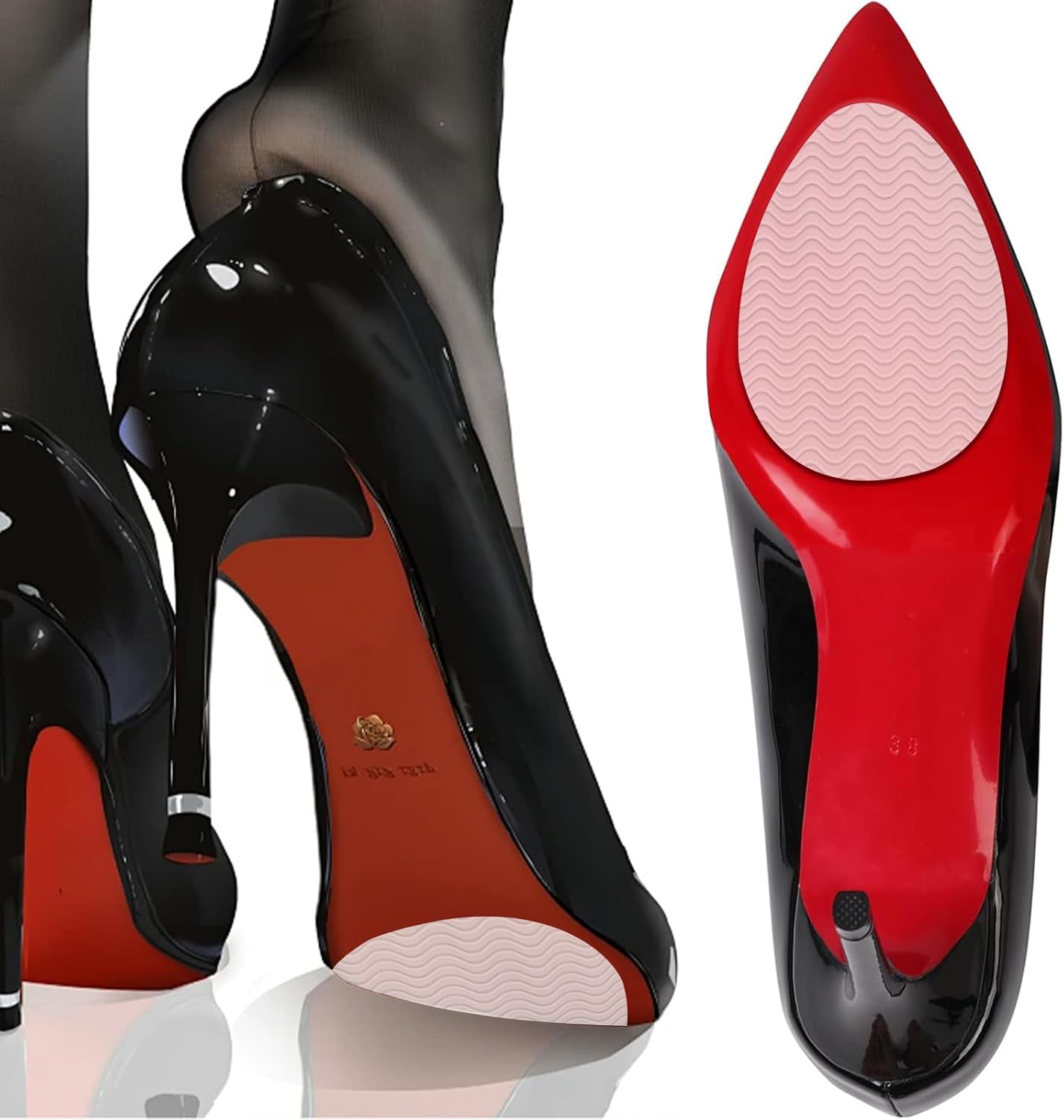 4 Pairs Non Slip Shoe Pads for High Heel Protectors | Invisible Shoe Grips On Bottom of Shoes Heels Grips for Women Shoes & Pumps Pointed Toe Soles