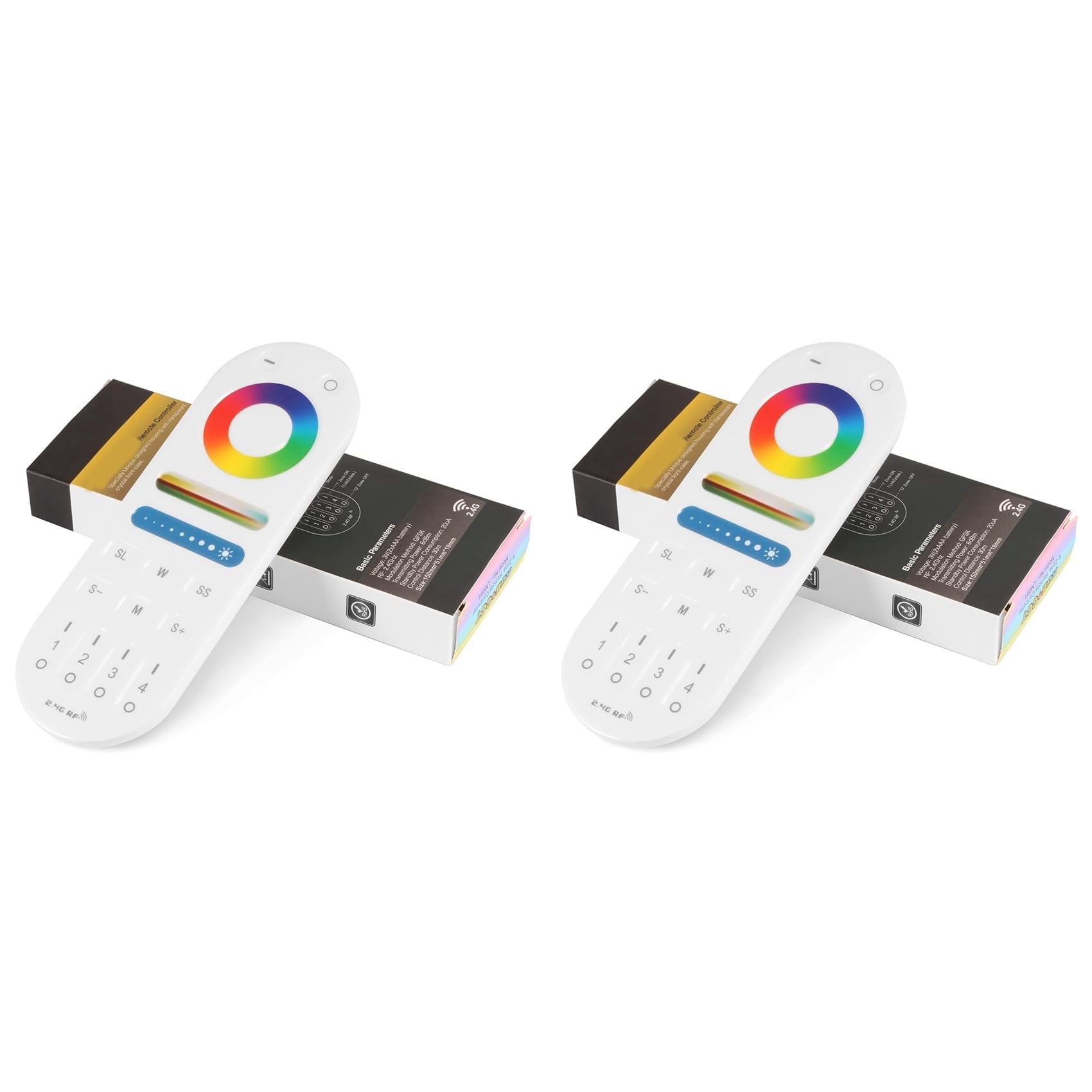Jnchdghwa White 2X Lm091 4-Zone 2.4G Remote Control Compatible With Rgbw Cct Rgb Led Dimming Controller Touch Screen 4 Channel