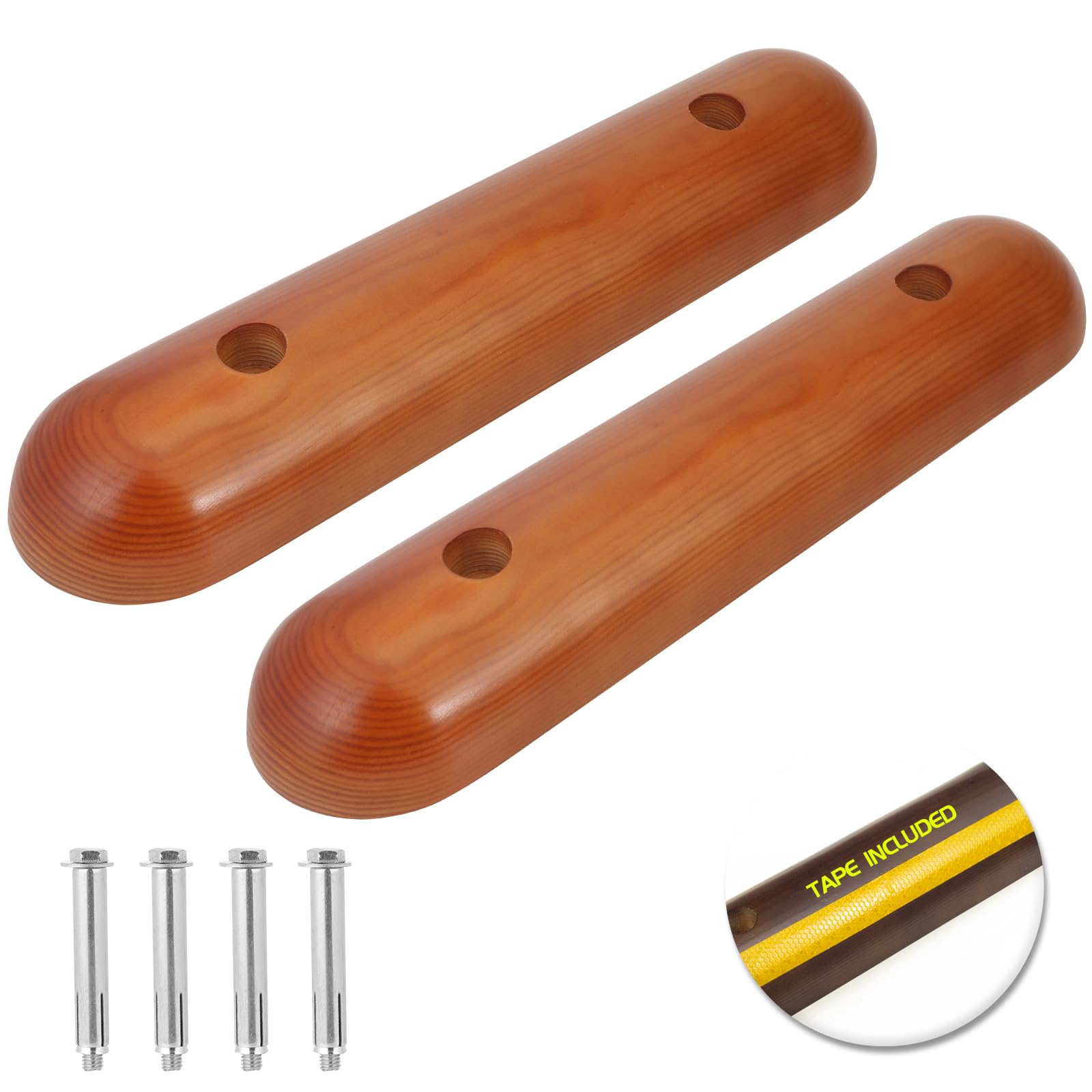 Genubi Industry 2 PCS 18'' Natural Wood Parking Stopper for Garage, Parking Aid Parking Gadgets Protect Car and Garage Walls, Parking Target Tire Wheel Guide Block Protect Bumper, Redwood