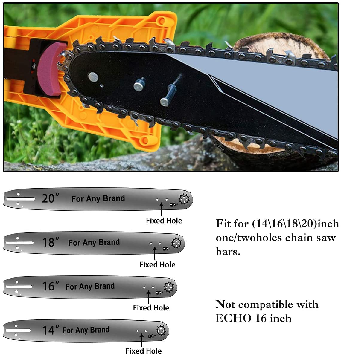 Kit per affilare i denti della motosega a montaggio portatile Macina con pietra affilaggio rapido Strumenti efficienti la il lavoro del legno affilatrice