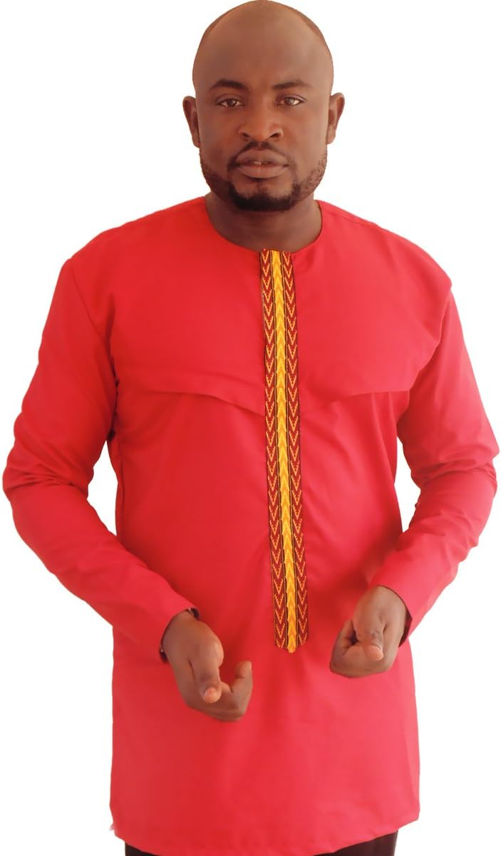 Pafric Designs African Wear Top for Men - Best Traditional Print Clothes For All Occasion - Made From High Quality Polished Cotton - Love It Or Your Money Back (Pafric 15)