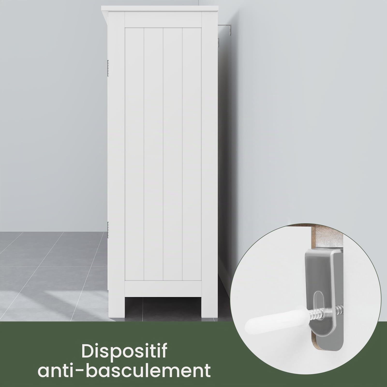 EUGAD Meuble de Salle de Bains, Commode avec 3 Tiroirs et 2 Compartiments Réglables, pour Salle de Bain/Chambre/Couloir/Cuisine, MDF, 60x30x81cm