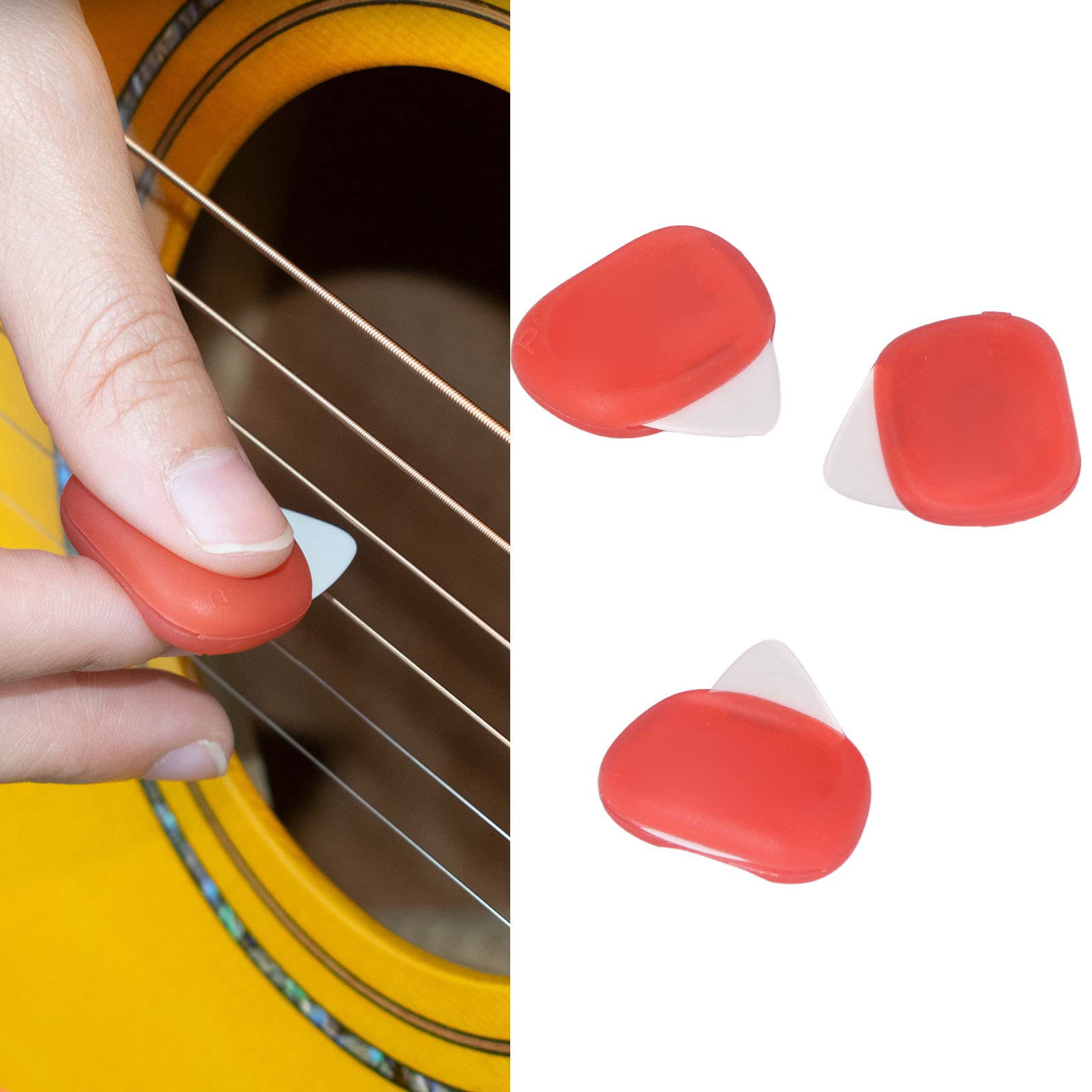 Porta Plettri Per Chitarra Con 6 Plettri Gratis - Supporto Adesivo A Molla Per Chitarra, Basso E Ukulele - Foto 9