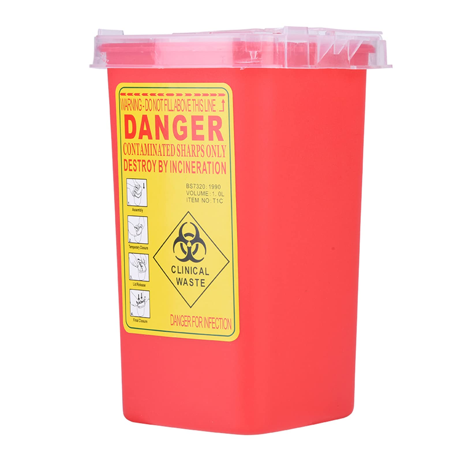 Buy FILFEEL 1L Waste Box Sharps Container for Biohazard Needle Disposal
