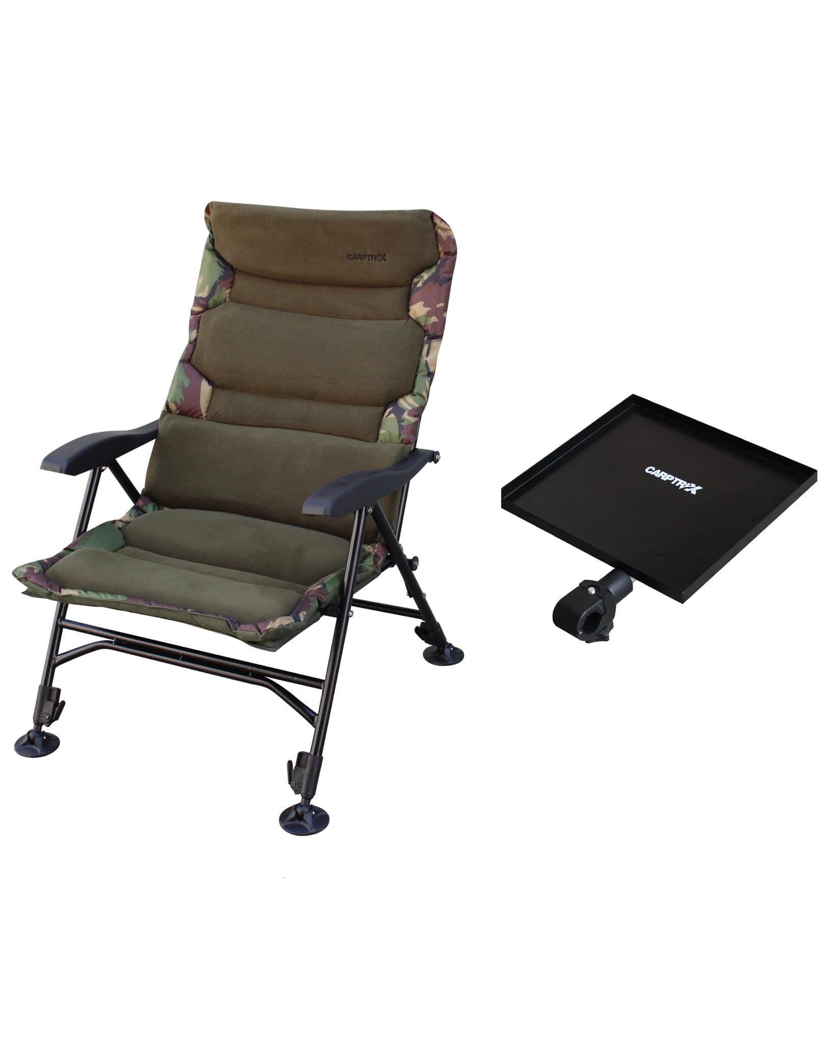 Carptrix Fishing Chair Padded Recliner Chair *FREE SIDE TRAY*