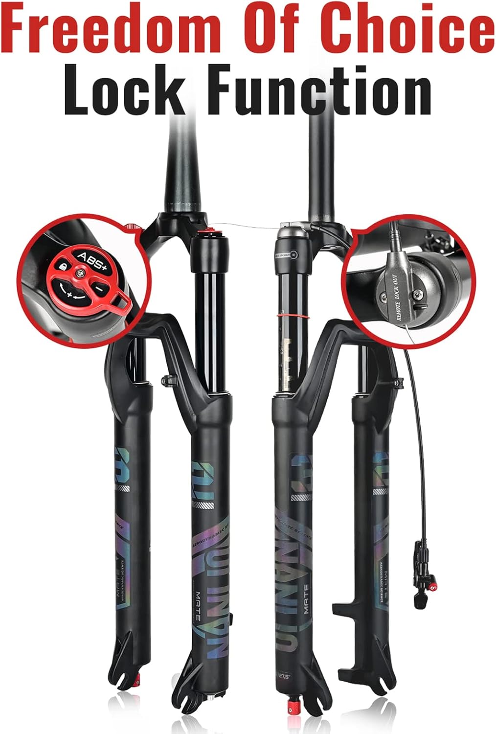 Mate Bicycle Suspension Forks - 26/27.5/29 Inch Oil and Air Fork - Rebound Adjustment - Mountain Bike Fork with 120mm Travel