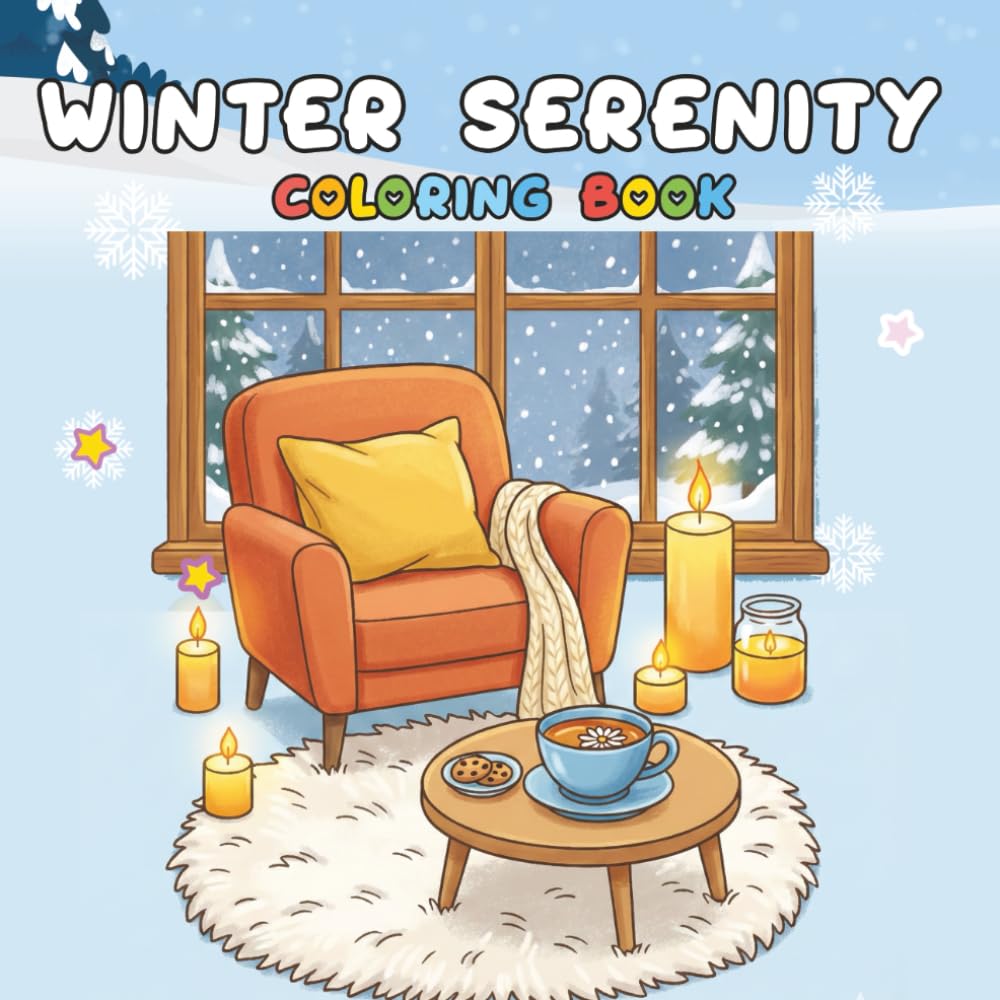 Cozy Winter Home Moments Coloring Book: A Mindful New Year Coloring Journey for Teens and Adults