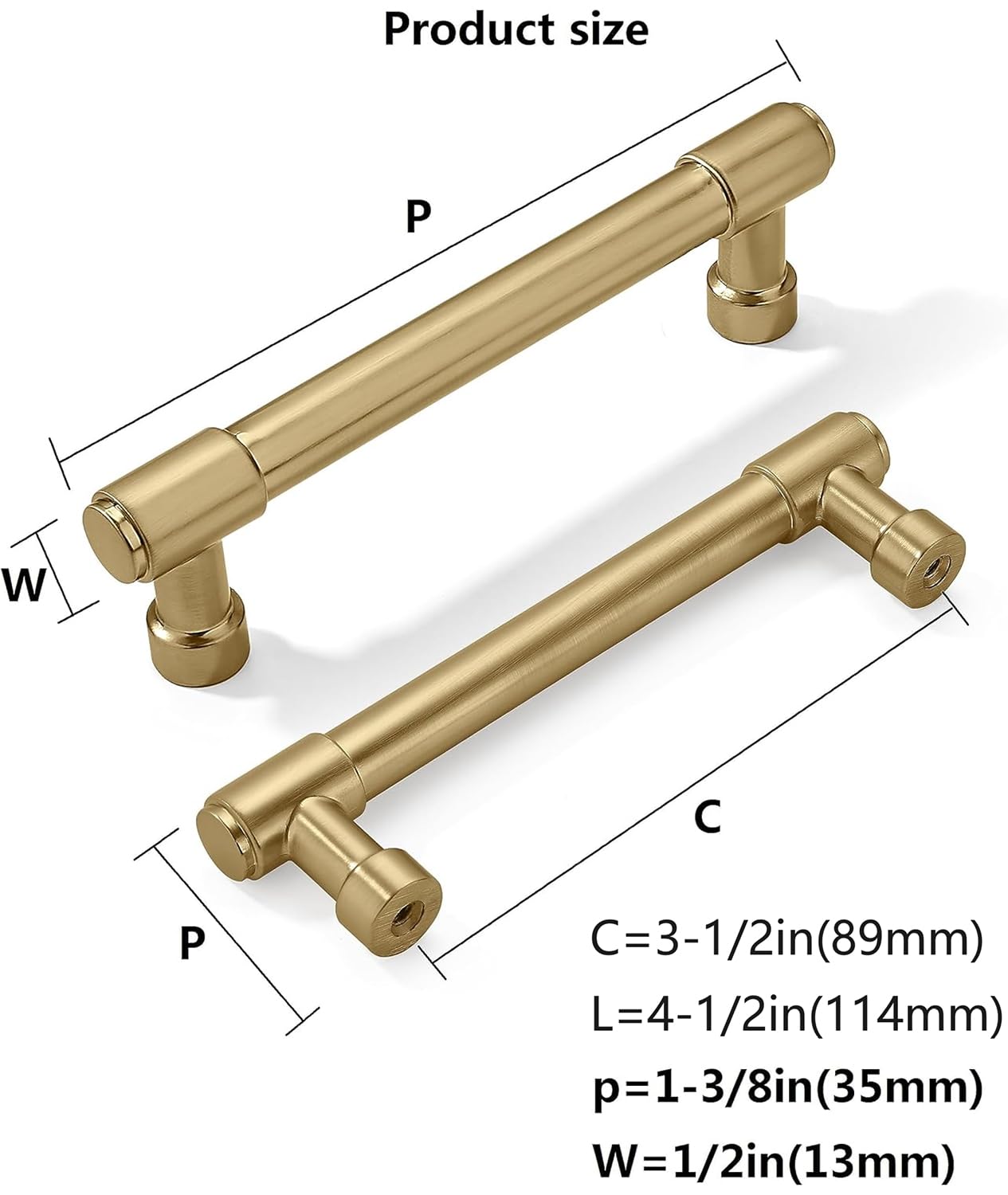 KHTUMEWARE-80259 Champagne Bronze Cabinet Pulls CTC 3-1/2 in (89 mm) 10-Pack in Champagne Bronze — KHTUMEWARE