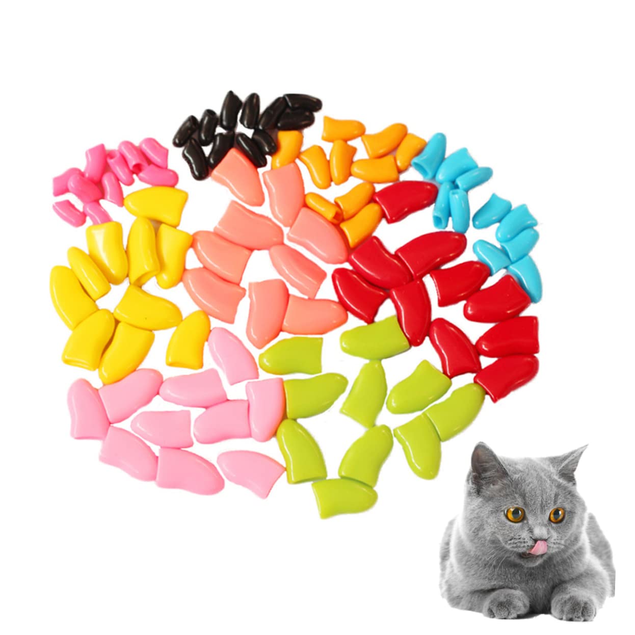 POPETPOP Ensembles De 420 Pièces Couvre-Ongles pour Animaux De Compagnie Couvre-Griffes Anti-Rayures Animaux Domestiques Anti-agrippement Couverture De Griffe De Chat Gel De Silice