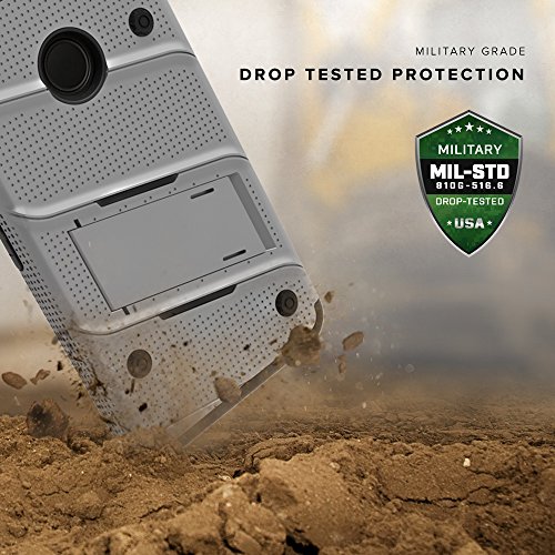 Zizo Bolt Series Google Pixel Xl W/ [Screen Protector] Kickstand [12 Ft. Military Grade Drop Tested] Holster Clip (Gray/Black) #TOP6