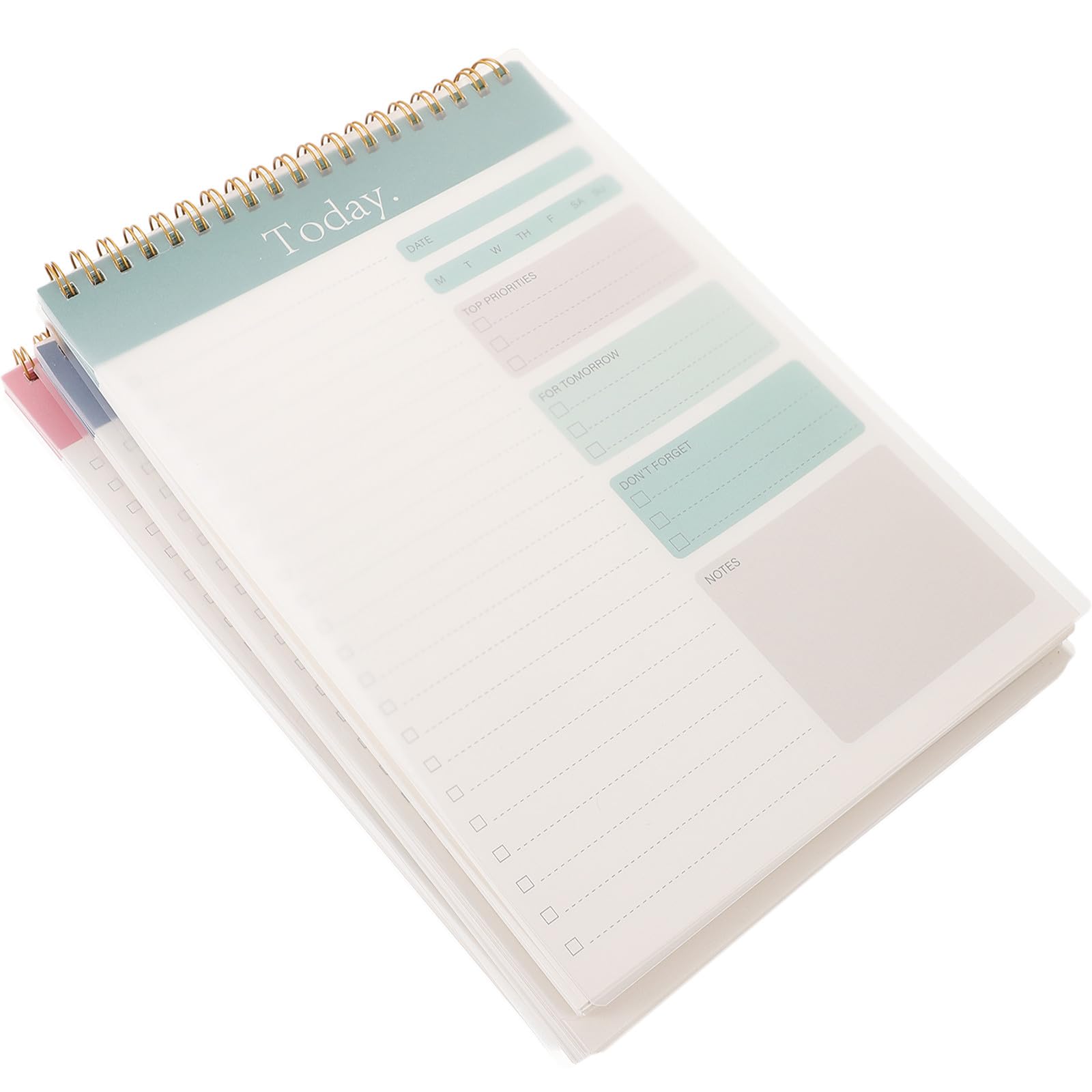 Lot de 3 Blocs-notes Détachables pour Agenda Quotidien Spirale, Papier Portable et Design Antidérapant, pour Planifier Vos Activités et Études