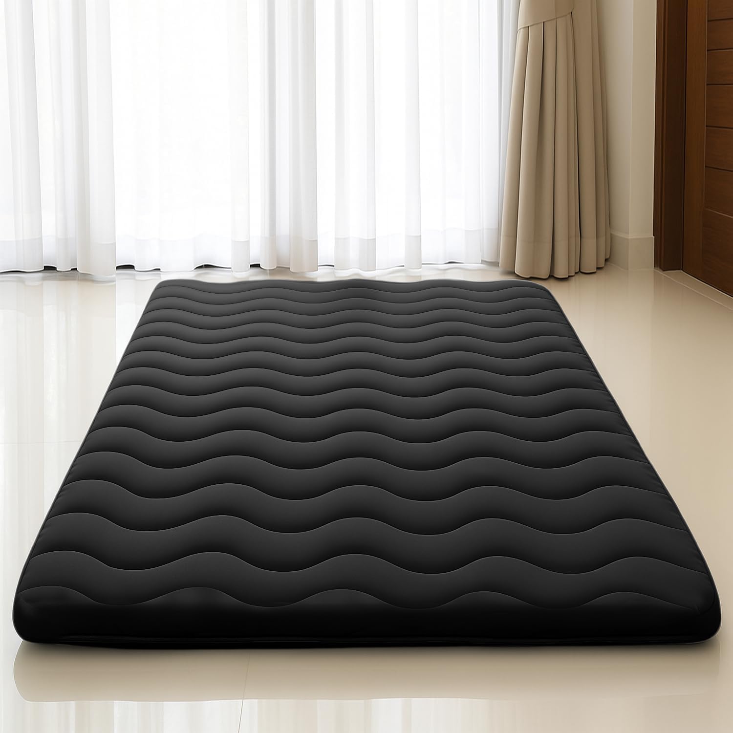 Japanese Floor Mattress, 100% High Density Comfortable Foam, 4" Thicken Foldable Mattress Tatami Mat Sleeping Pad, Ideal for Comfort and Support, Kids