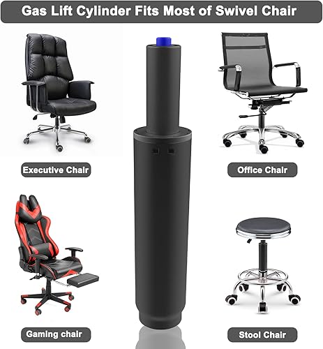 Miniatura 5 de MySit Silla de oficina de 2.2 pulgadas, cilindro de elevación de gas, repuesto de cilindro de elevación de gas, resistente, 450 libras, más corta,